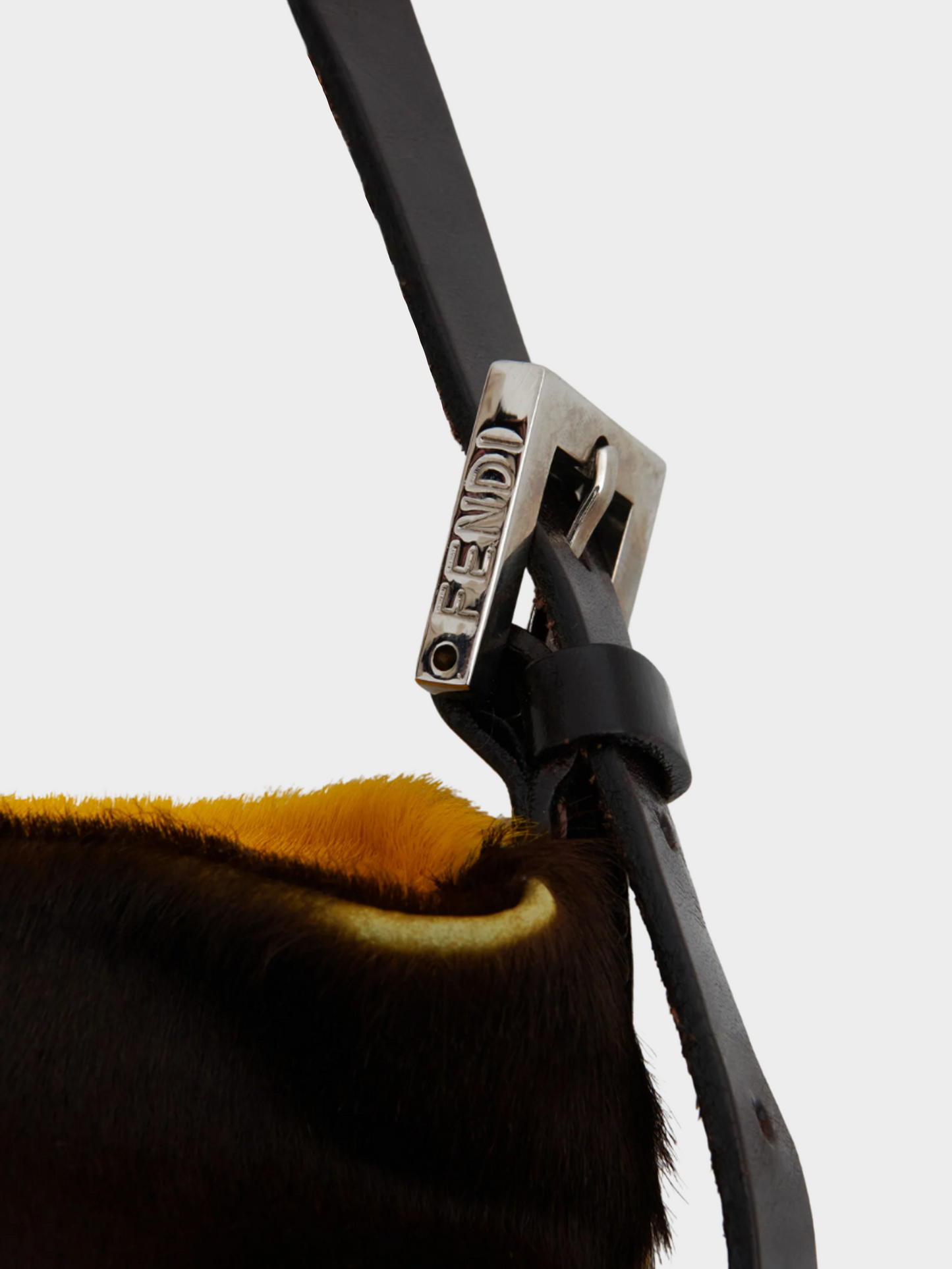 Fendi 2000s Cow Print Calfskin Crossbody Bag in Yellow & Brown