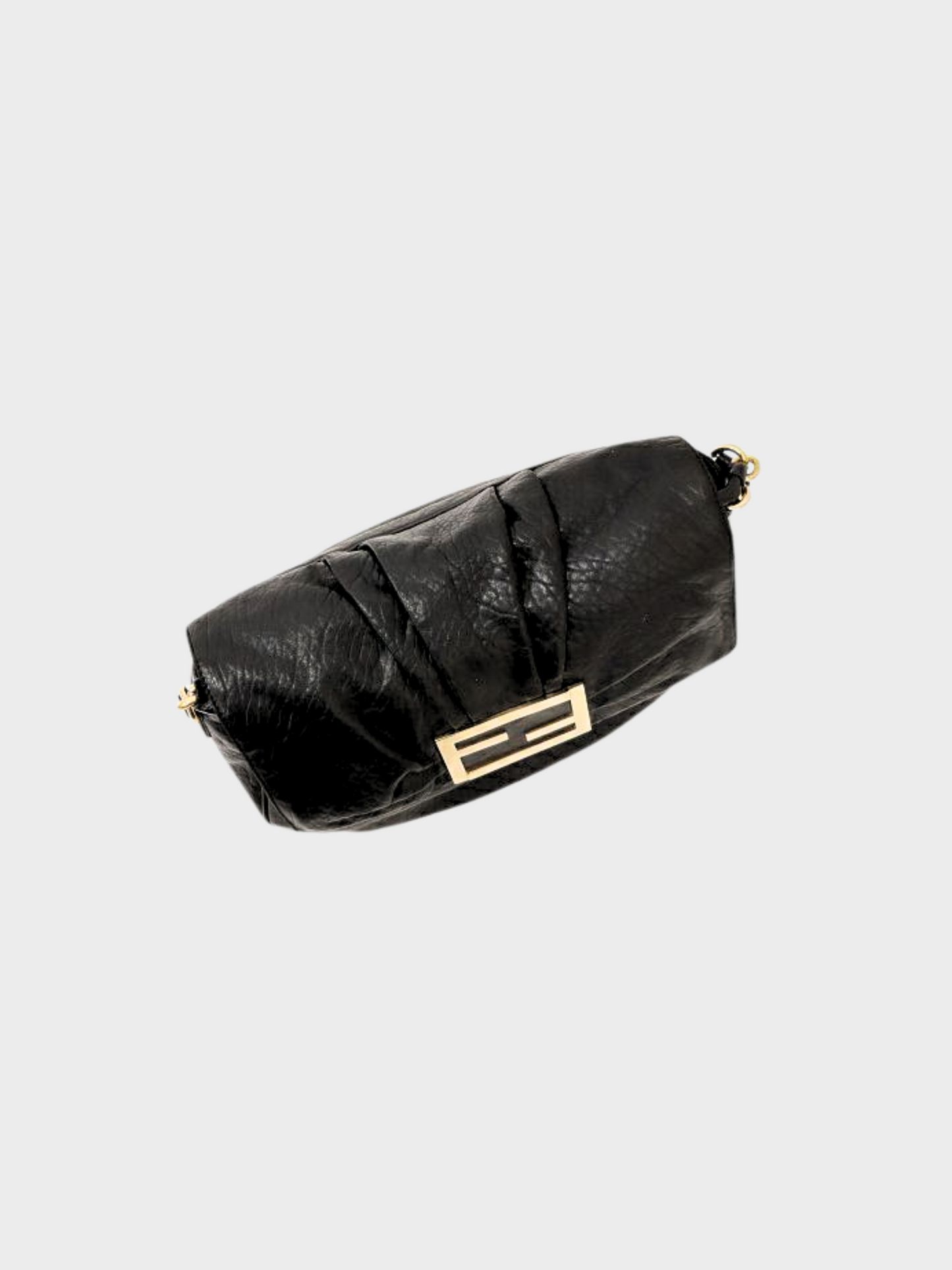 Fendi 2010s Black Leather Chain Shoulder Bag