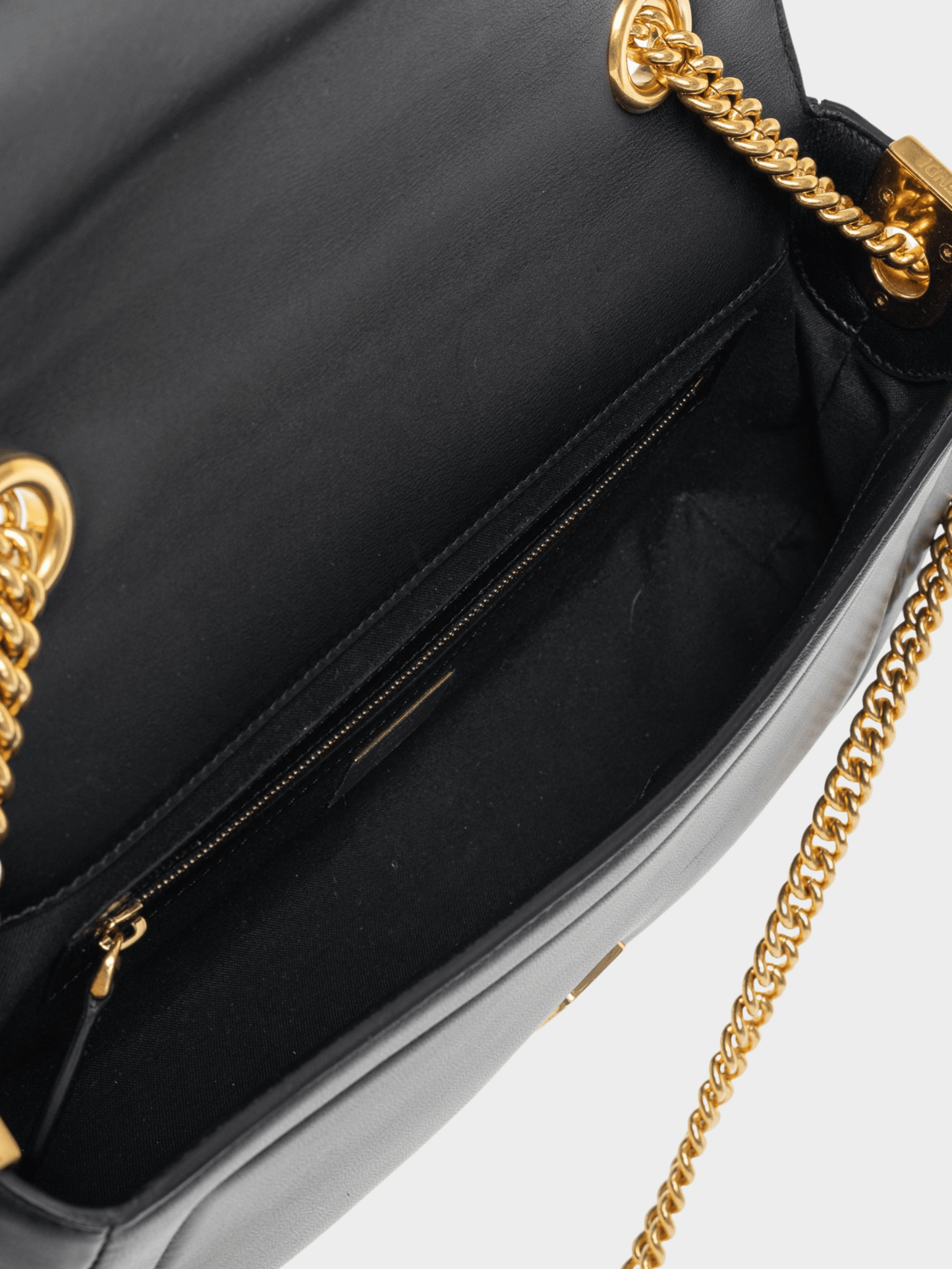 Fendi 2010s Black Baguette Nappa Leather FF Flap Bag