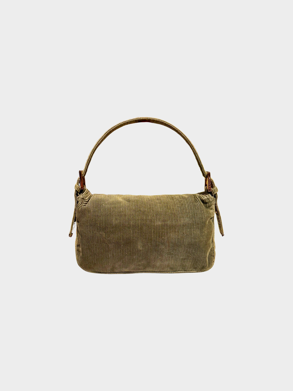Fendi 2000s Olive Green Corduroy Baguette