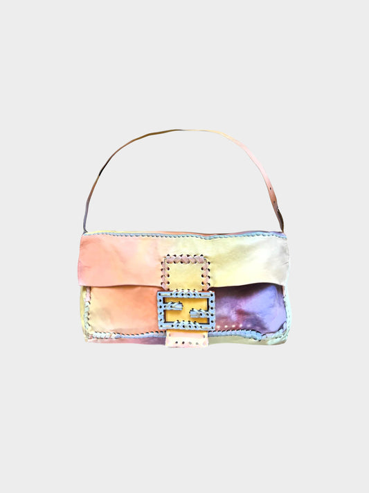 Fendi 2000s Rare Pastel Whipstitch Giant Baguette
