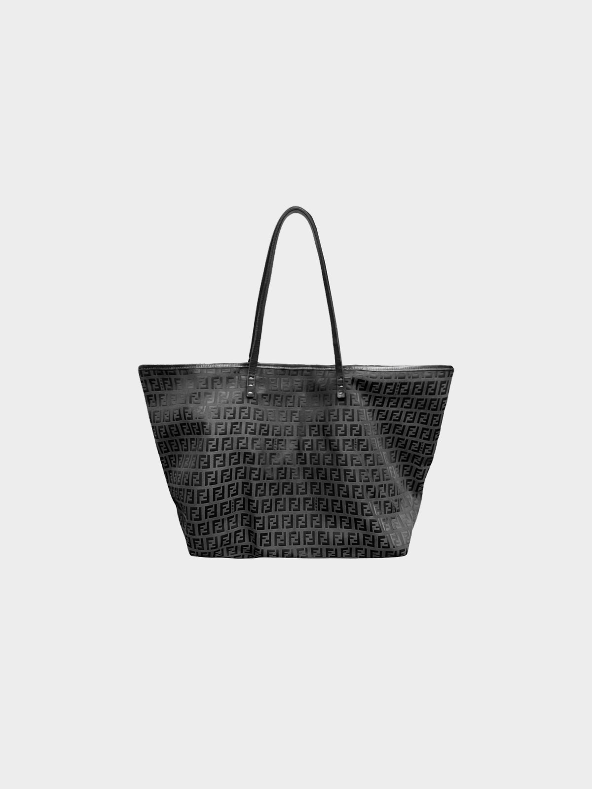 Fendi 2000s Black Zucchino Canvas Tote Bag