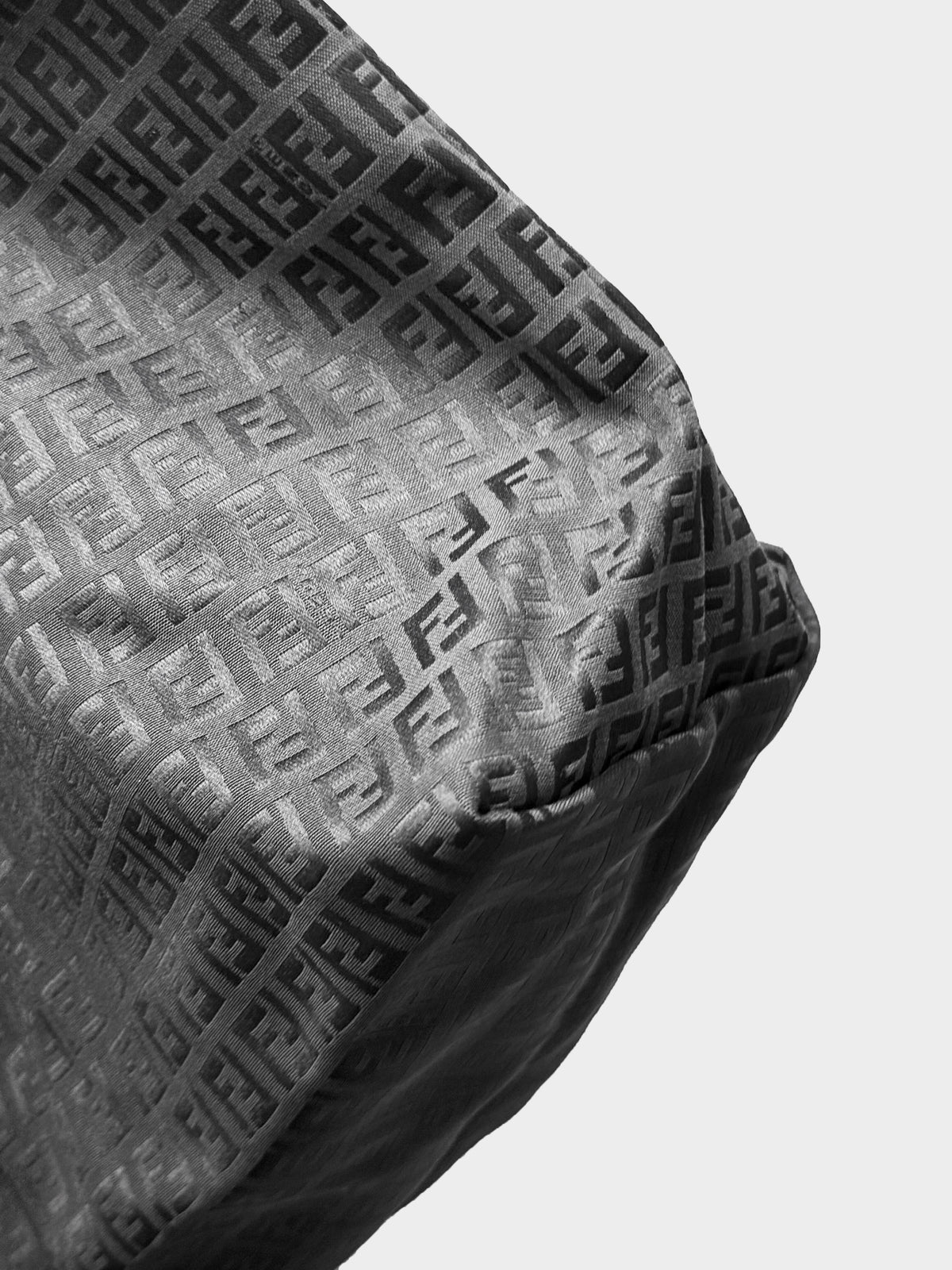Fendi 2000s Black Zucchino Canvas Tote Bag