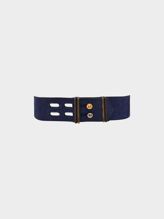 Fendi 2000s Blue and Gold Belt