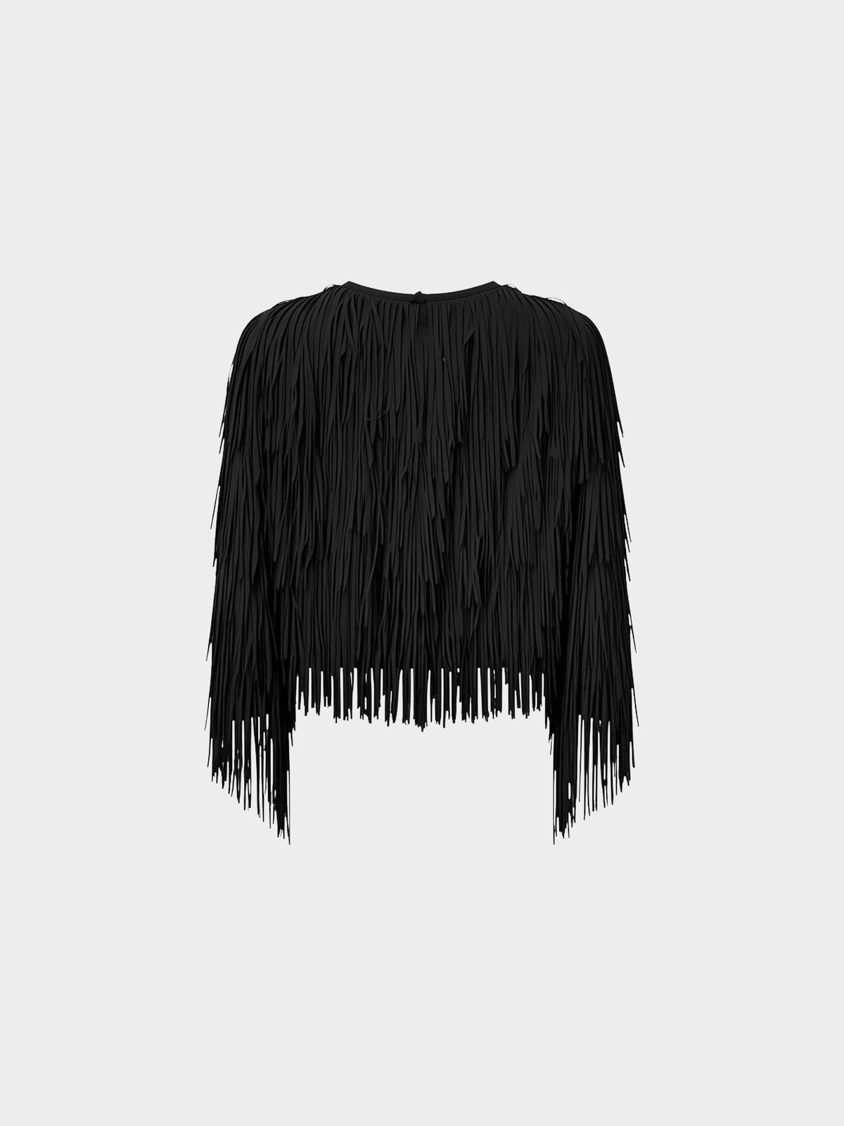 Roberto Cavalli 2000s Black Chiffon Fringed Jacket