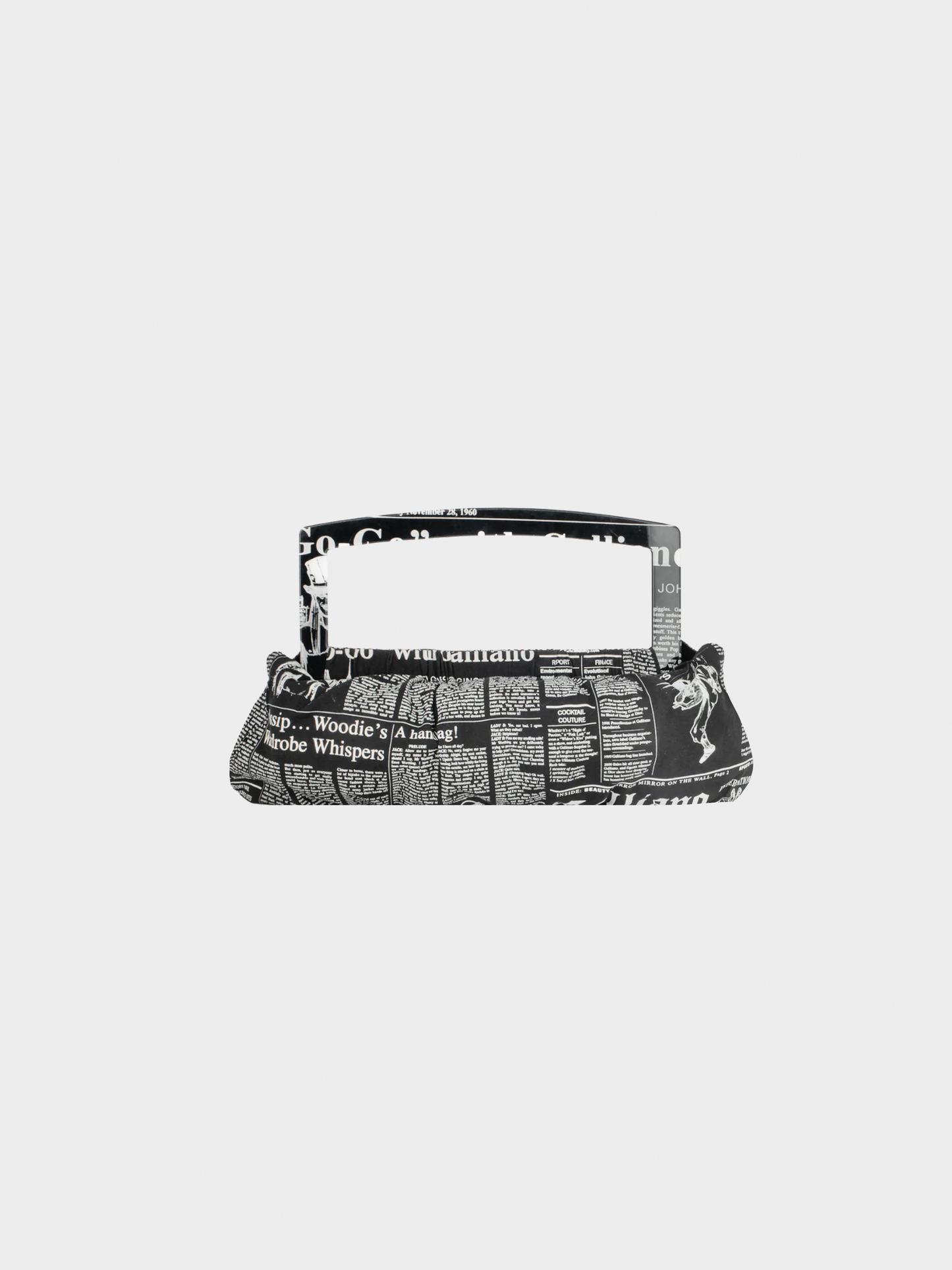 John Galliano 2000s Newspaper Print Top Handle Bag