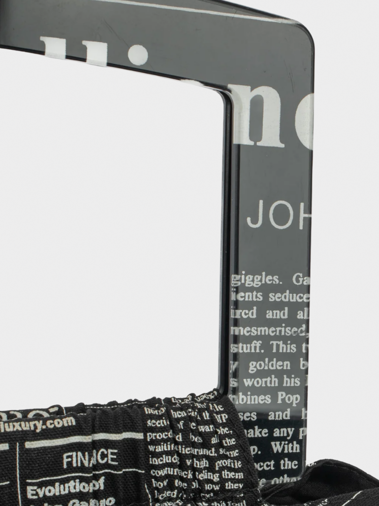 John Galliano 2000s Newspaper Print Top Handle Bag