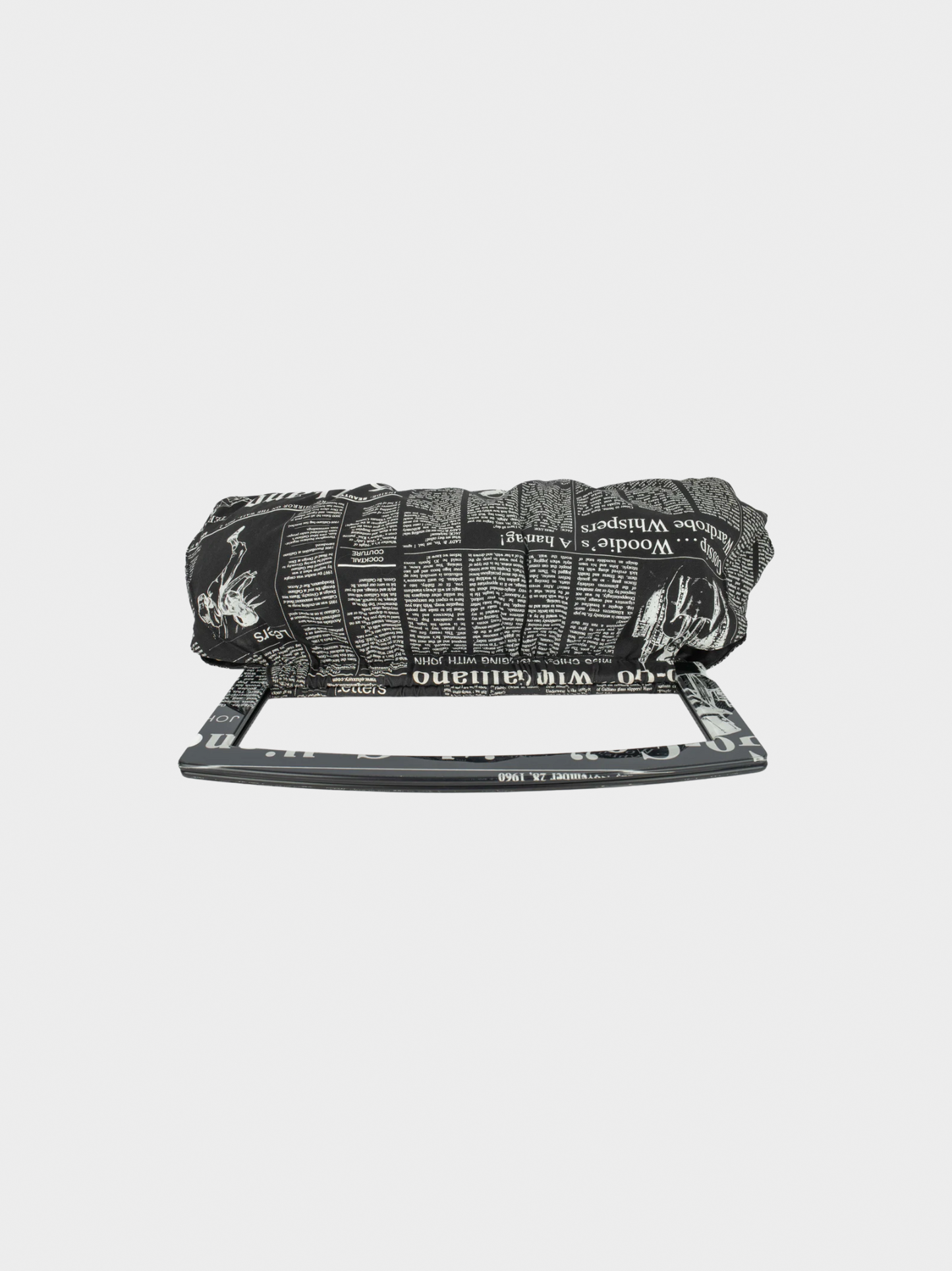 John Galliano 2000s Newspaper Print Top Handle Bag
