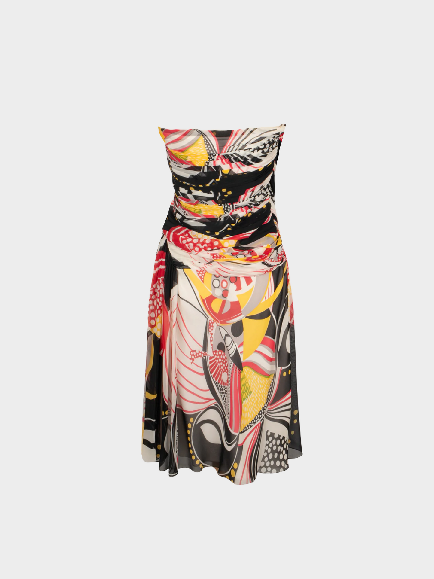 John Galliano Resort 2009 Multicoloured Silk Bustier Dress