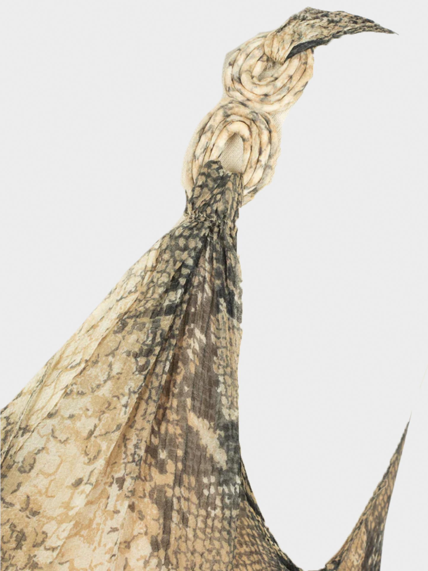 John Galliano 2000s Brown Python Printed Silk Maxi Dress