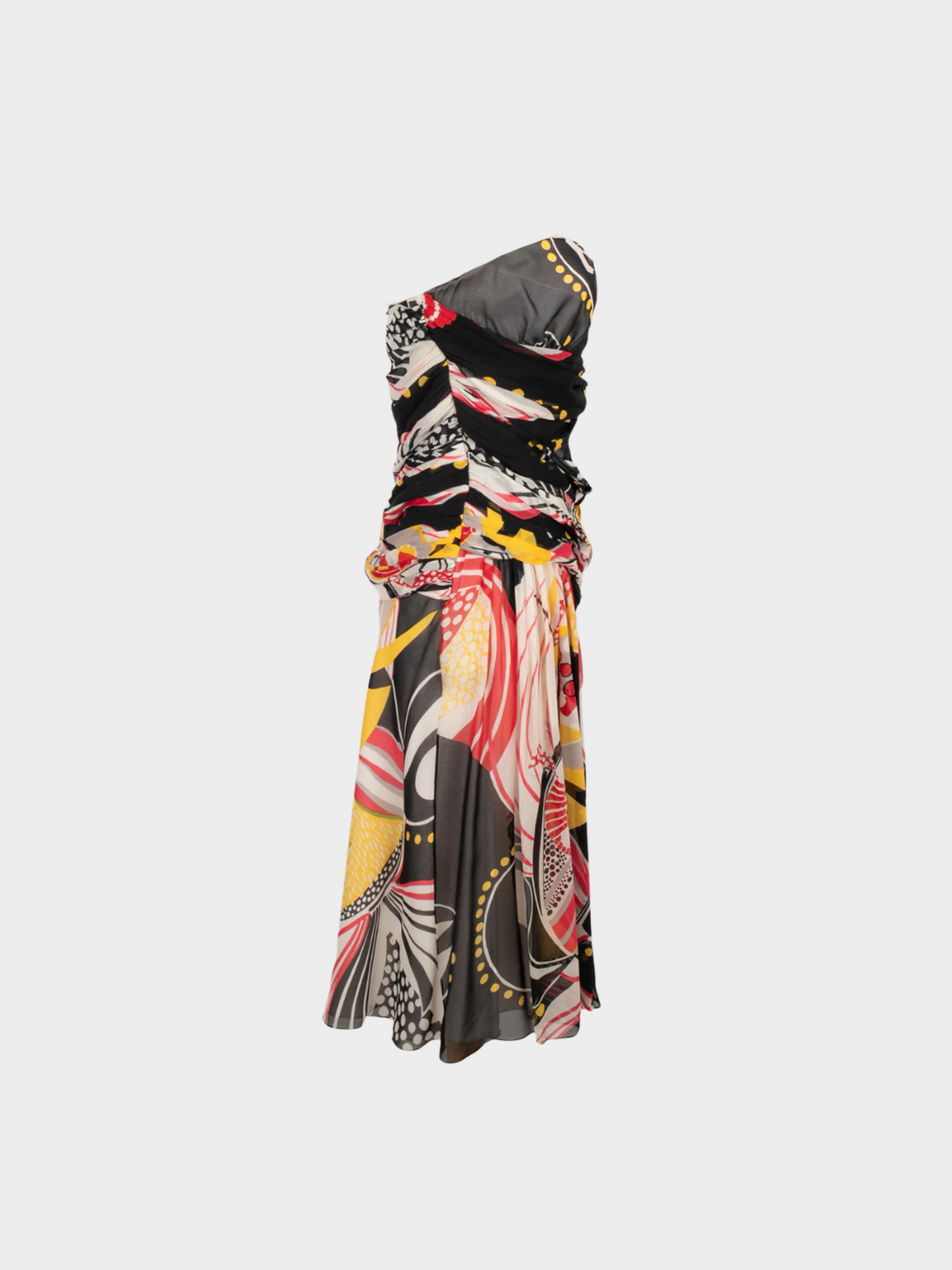 John Galliano Resort 2009 Multicoloured Silk Bustier Dress