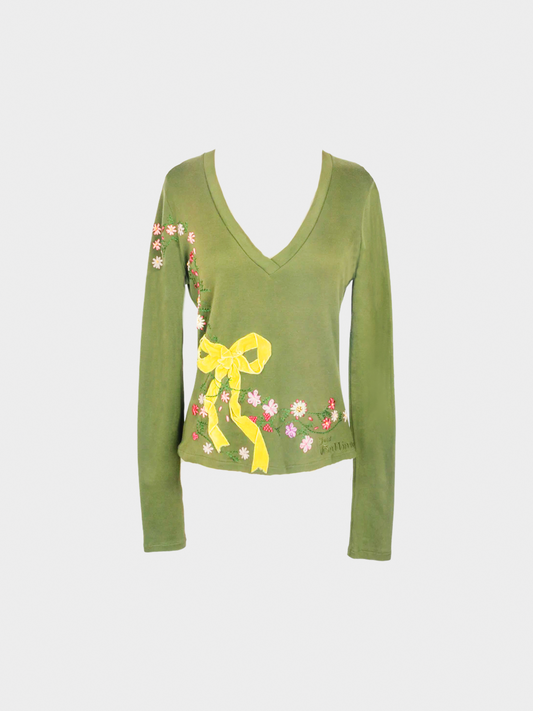 John Galliano FW 2004 Green Longsleeve Top