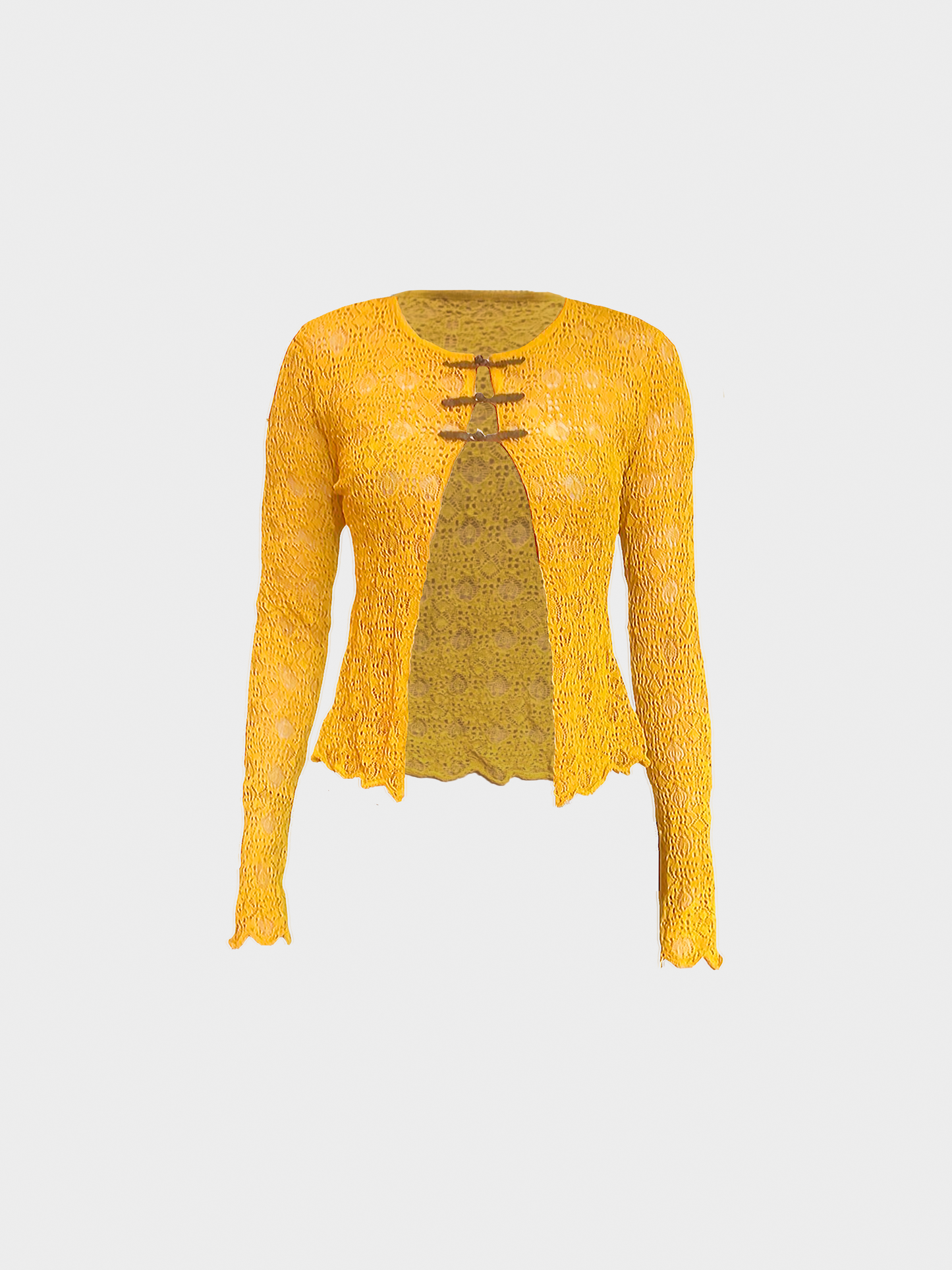 Christian Dior 2000s Yellow Lace Cardigan Top