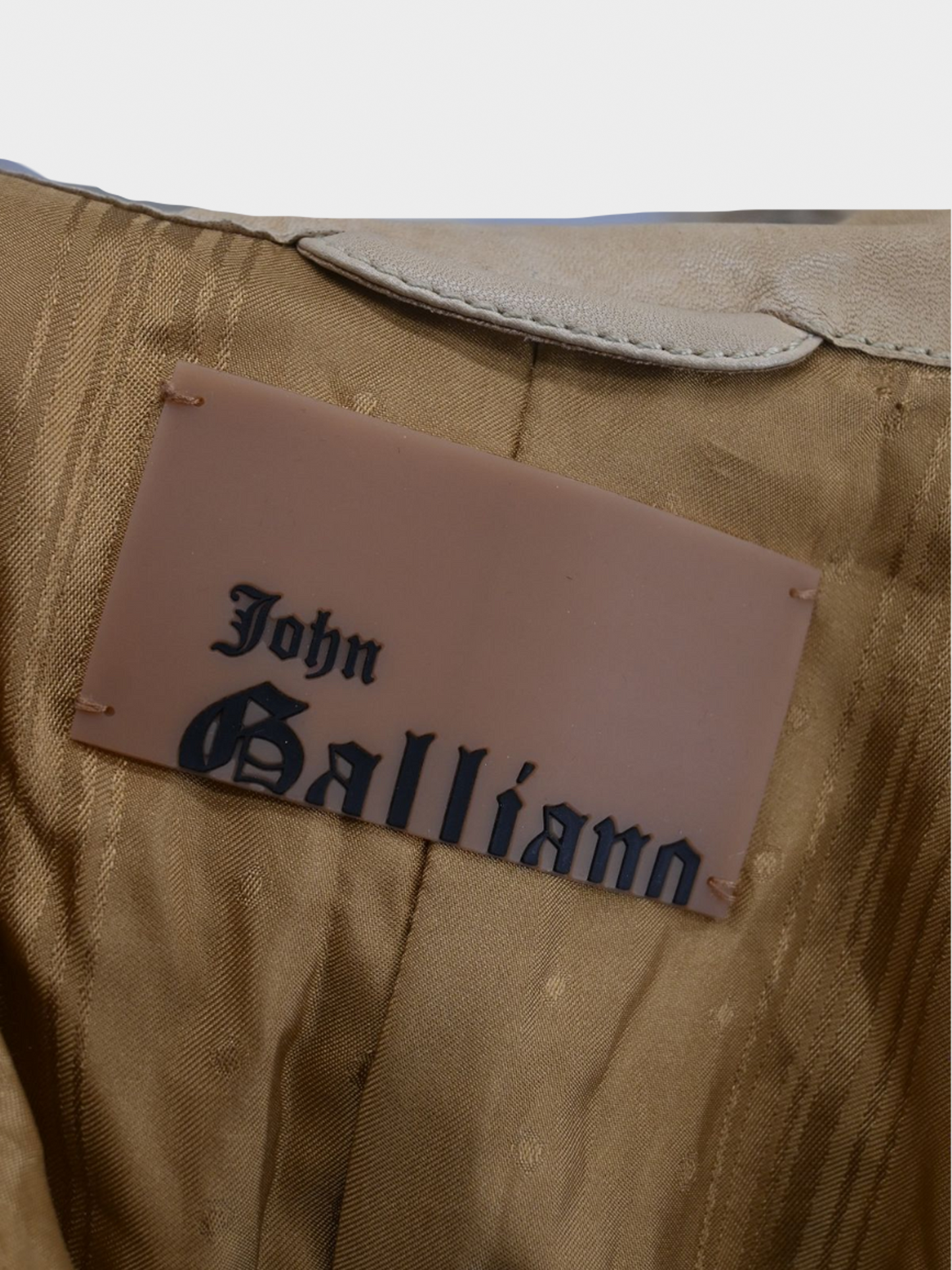 John Galliano AW 2006-2007 Beige Lambskin Leather Coat Dress
