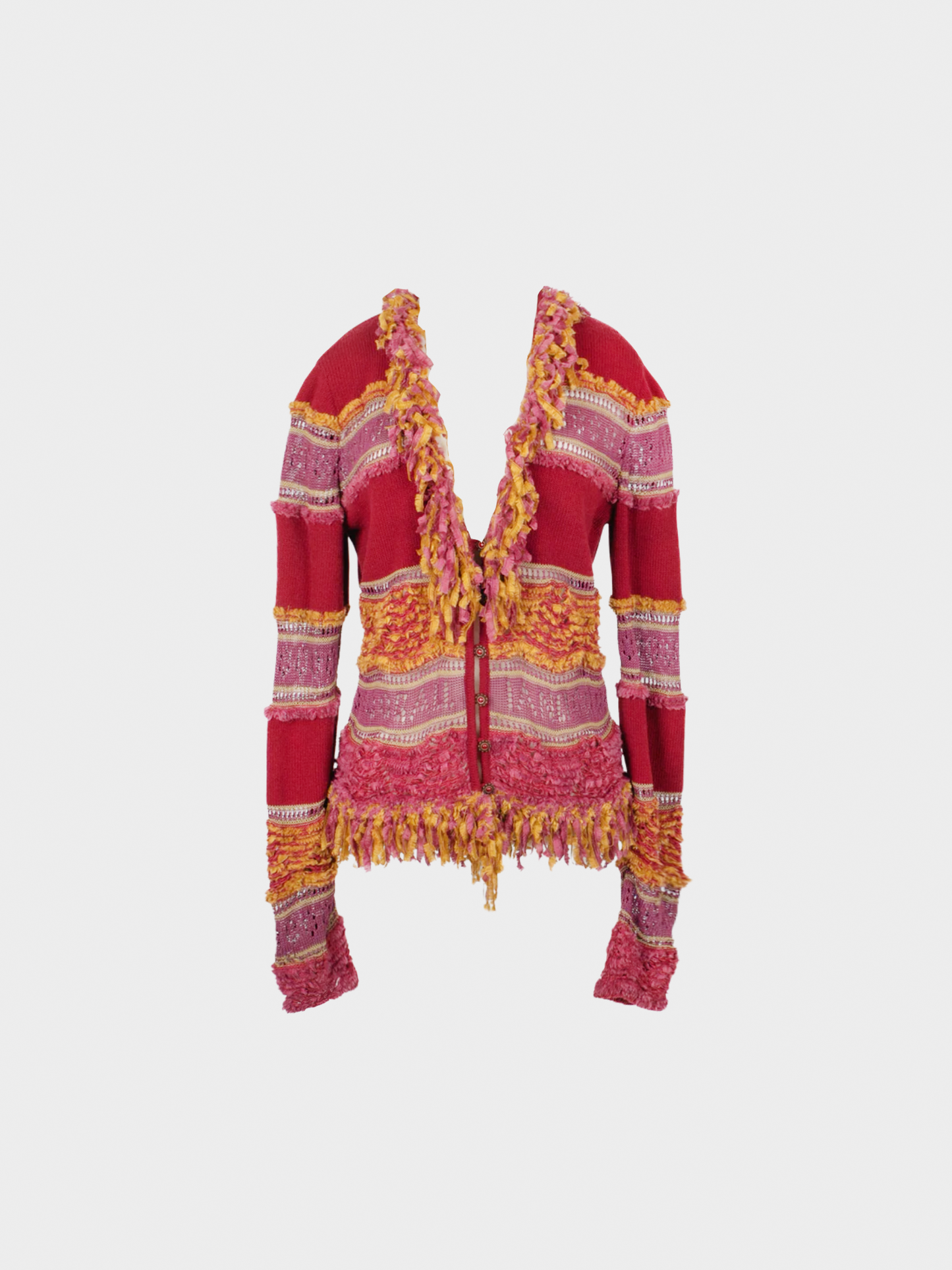 John Galliano FW 2004 Multicoloured Cashmere and Mohair Cardigan