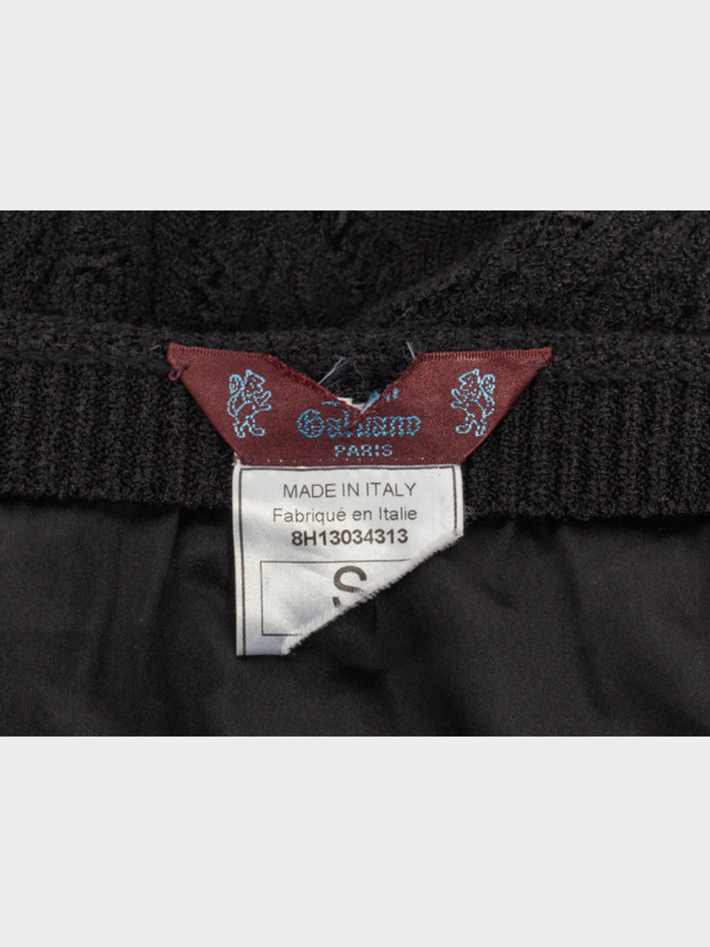 John Galliano 1998 Black Wool Openwork Midi Skirt