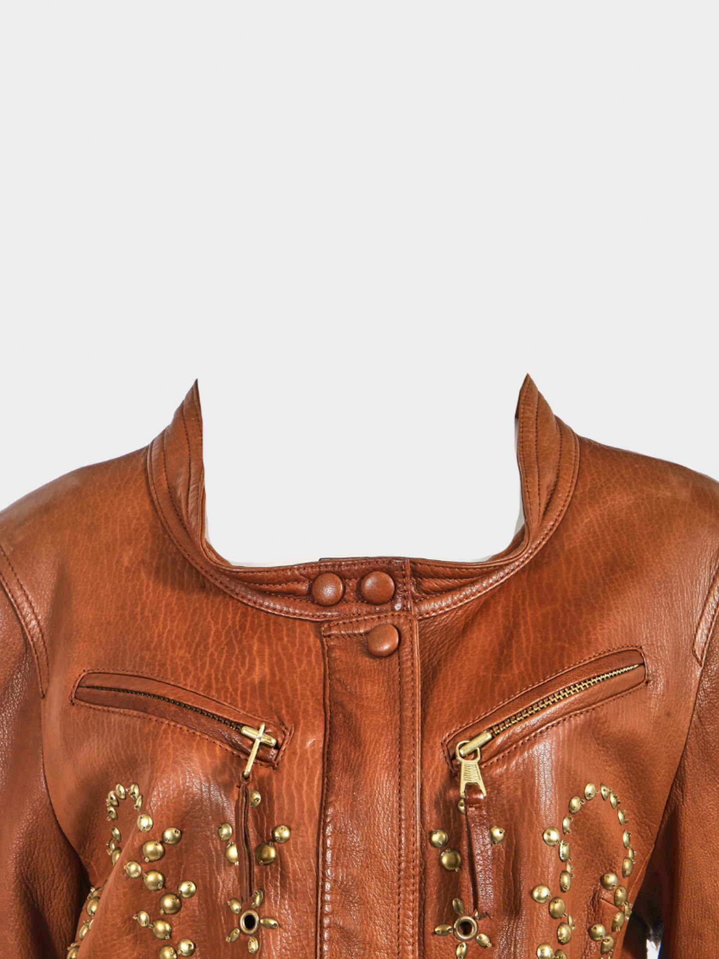 Gianfranco Ferré SS 2006 Brown Sequined Leather Jacket