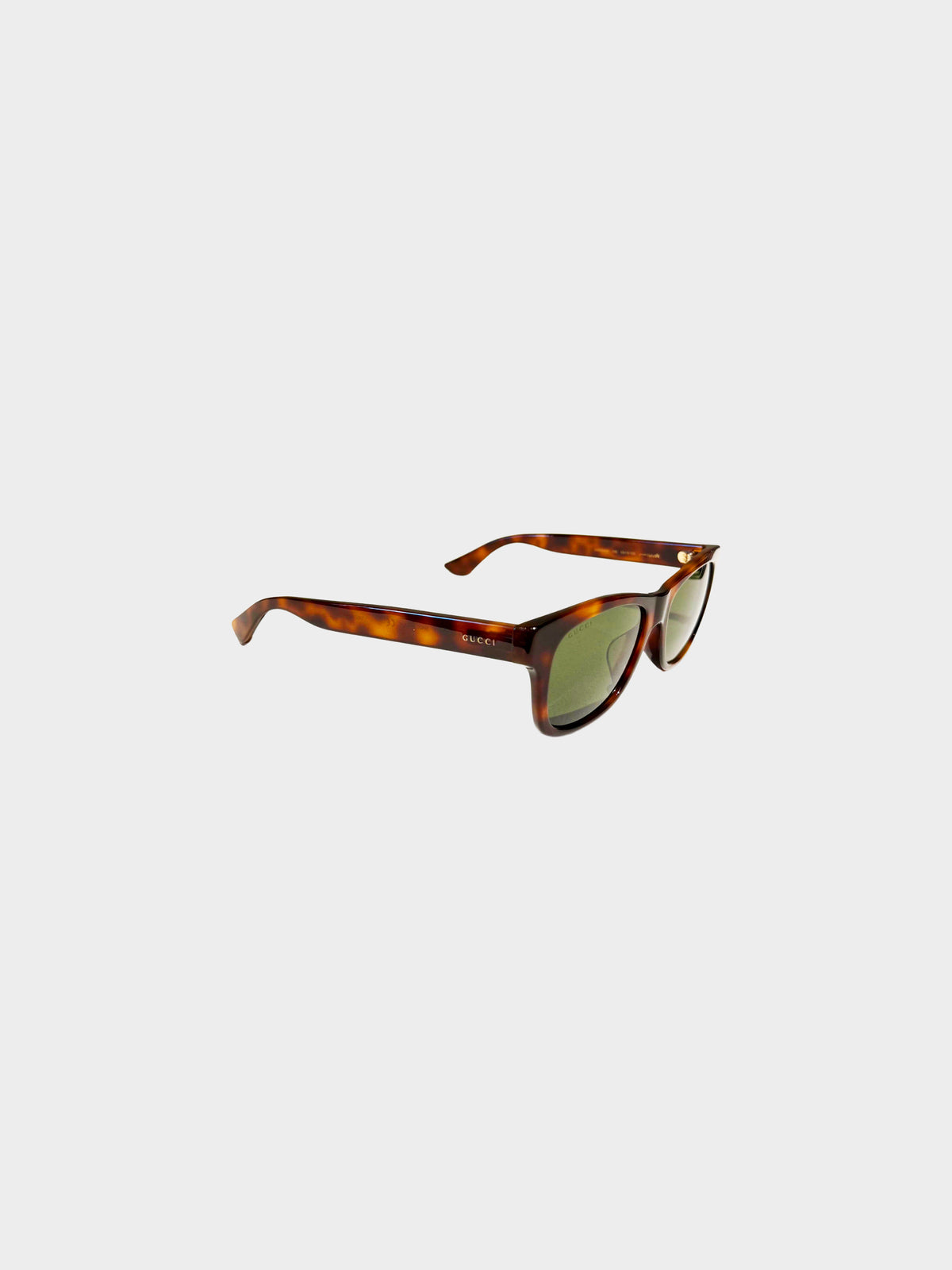 Gucci 2000s Brown Tortoiseshell Pattern Square Sunglasses