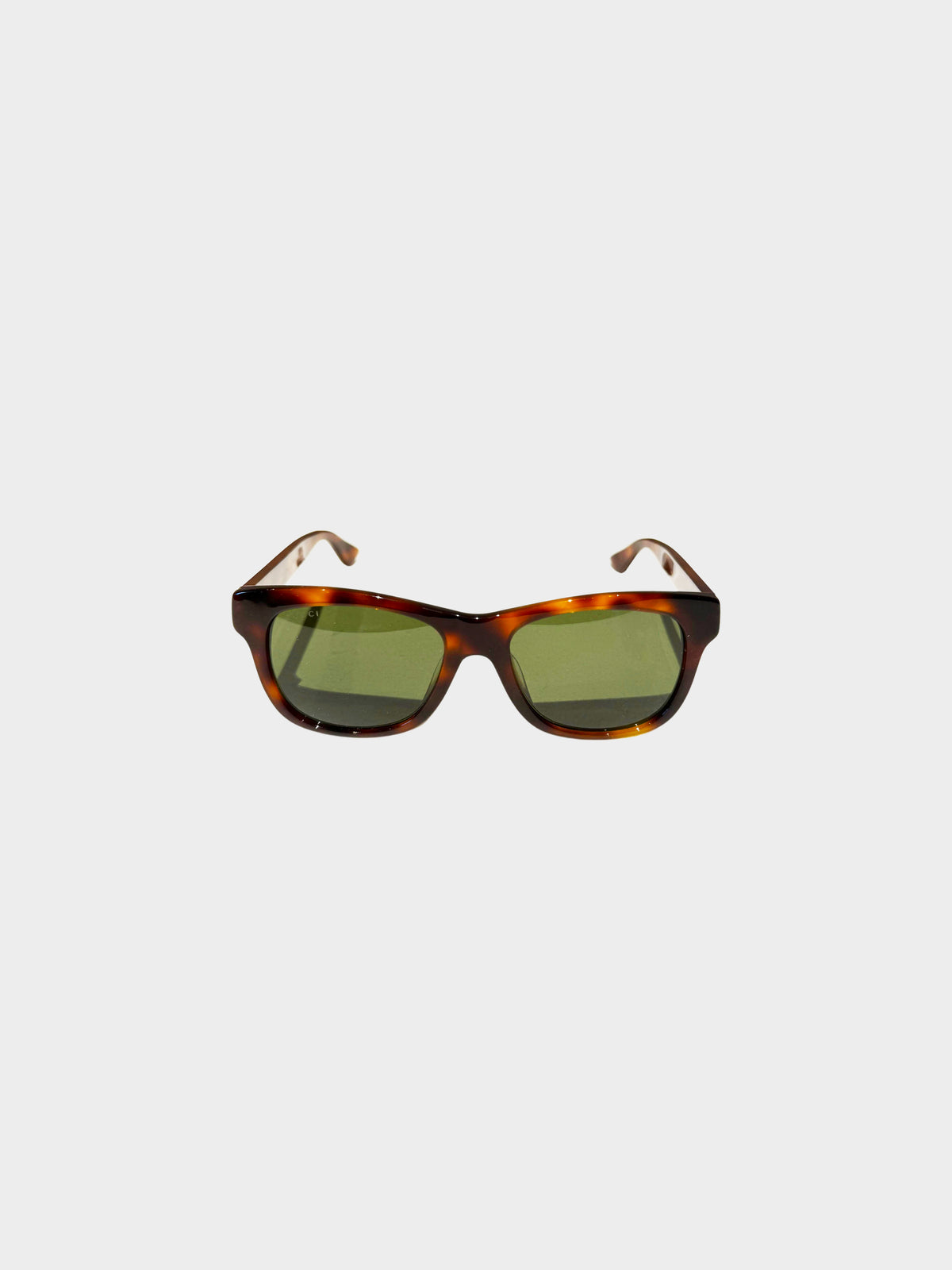Gucci 2000s Brown Tortoiseshell Pattern Square Sunglasses