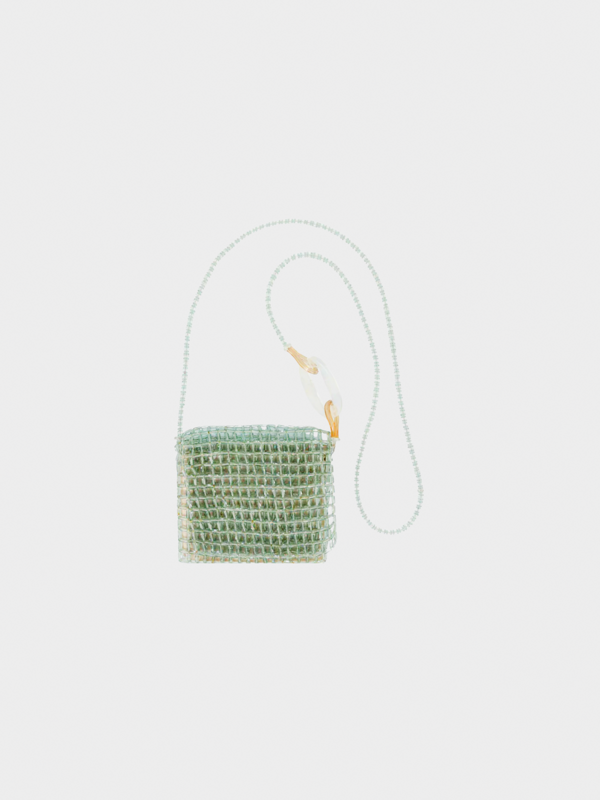 Giorgio Armani 1990s Pale Blue Glass Beaded Shoulder Bag