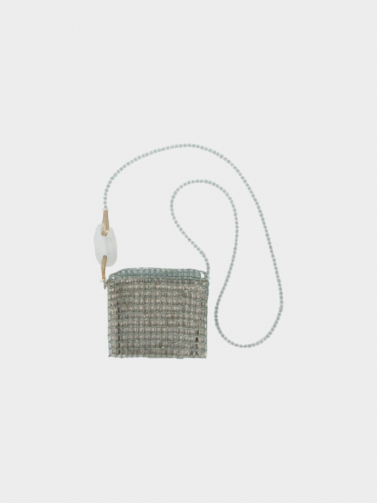 Giorgio Armani 1990s Pale Blue Glass Beaded Shoulder Bag