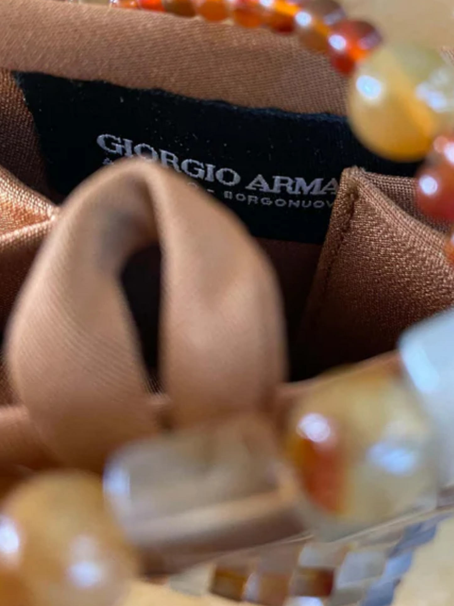 Giorgio Armani 1990s Agate Beaded Mosaic Evening Bag