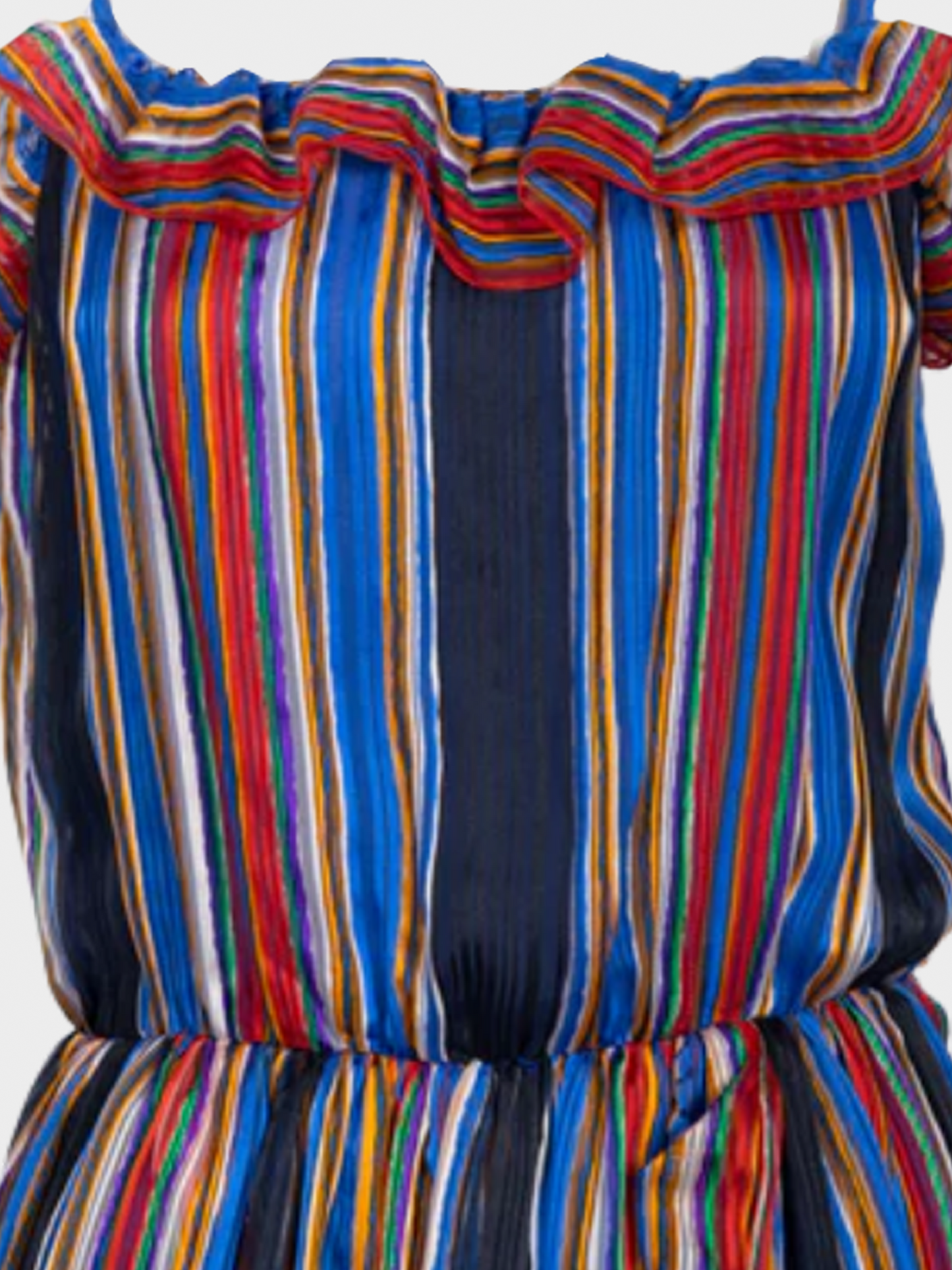 Givenchy 1970s Rainbow Stripe Silk Maxi Dress and Shawl Set