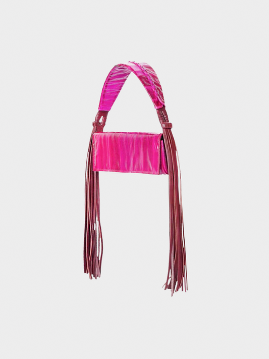 Givenchy Fall 2009 Magenta Eel Skin Leather Fringe Shoulder Bag