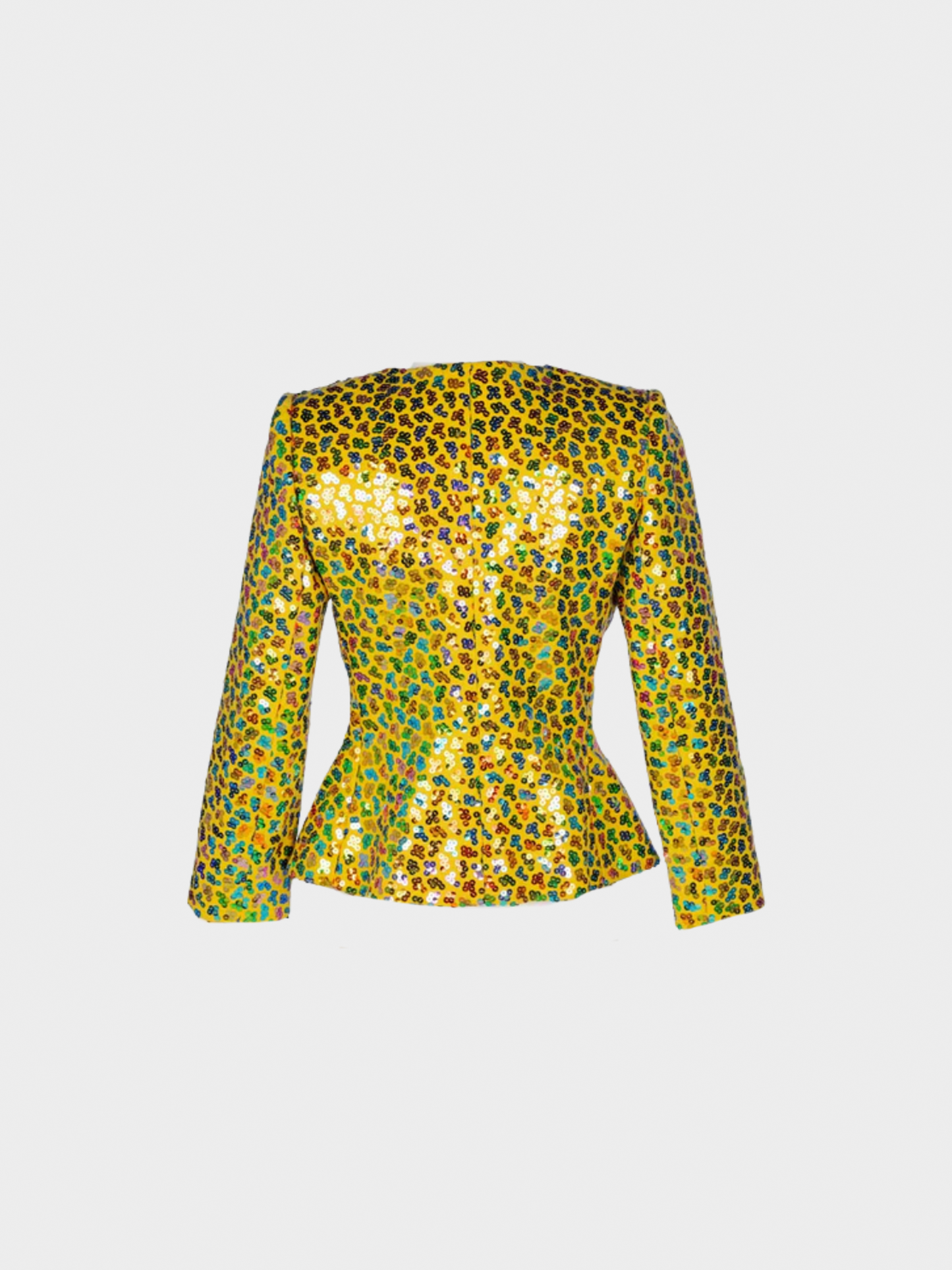Givenchy 1980s Yellow Wool Multicoloured Sequin Jacket