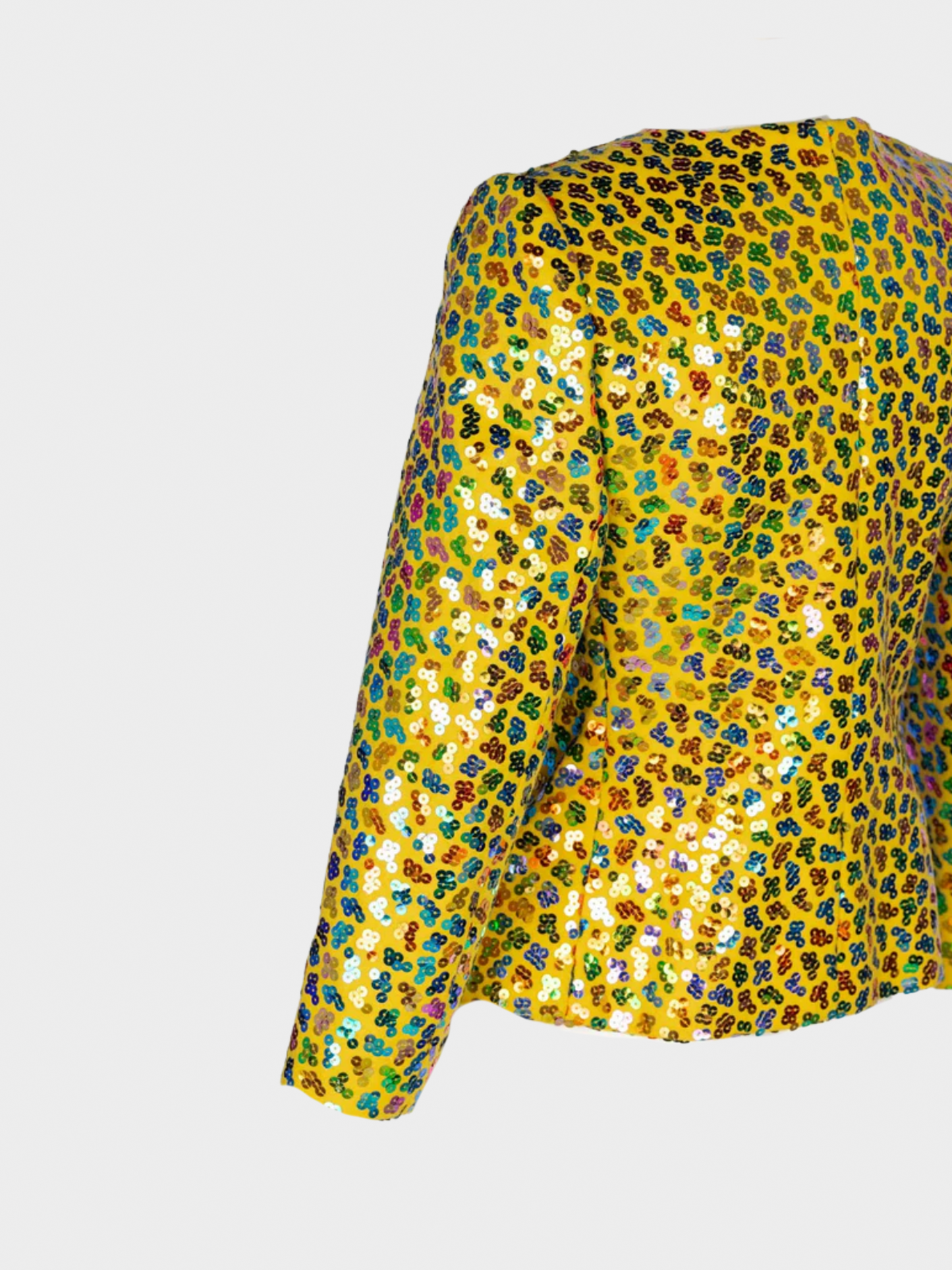 Givenchy 1980s Yellow Wool Multicoloured Sequin Jacket