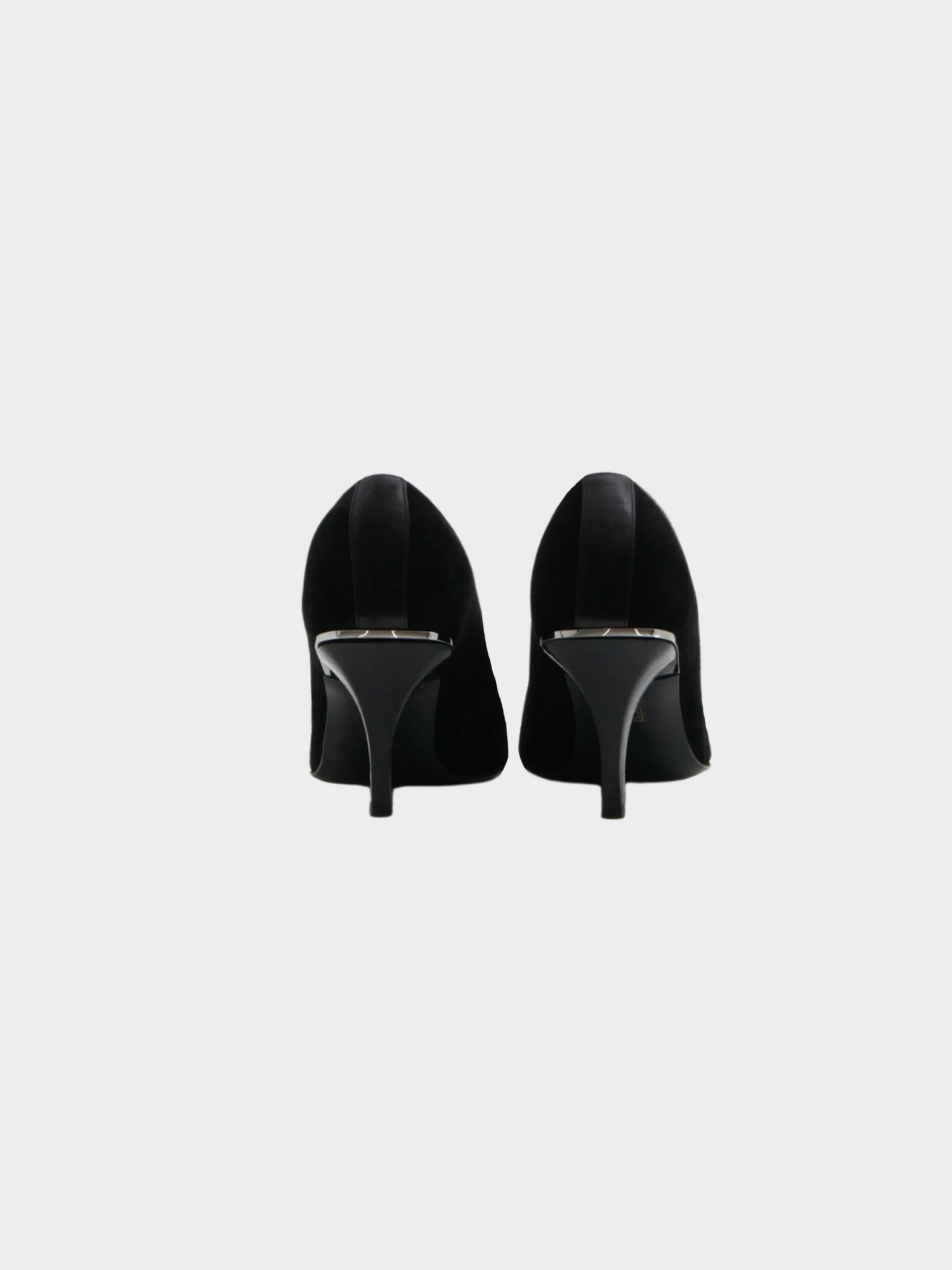 Gucci by Tom Ford SS 1998 Black GG Pointed Toe Kitten Heels