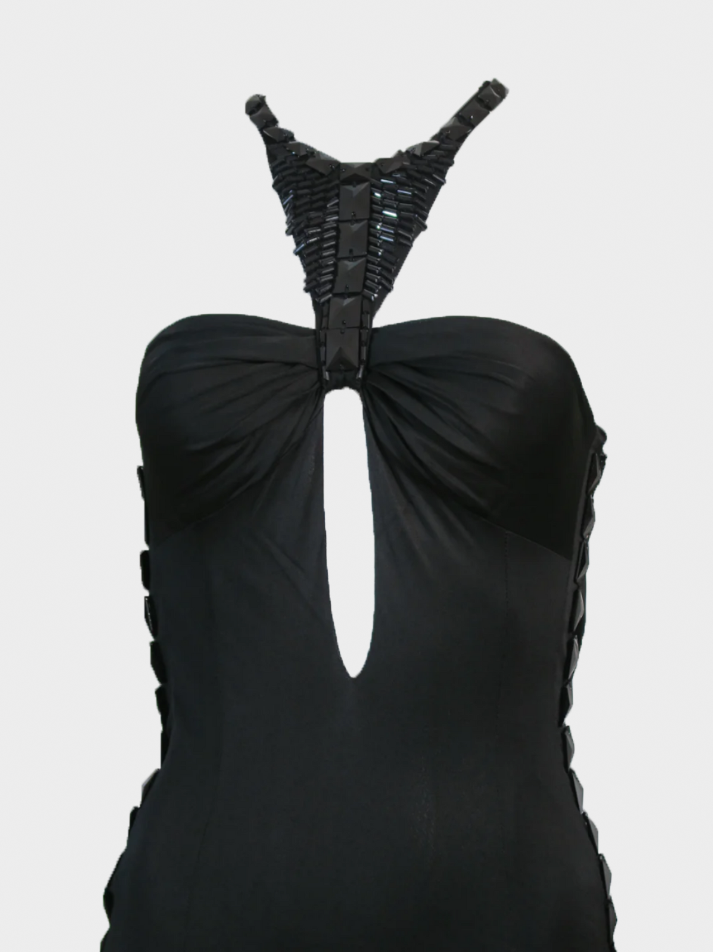 Gucci by Tom Ford FW 2004 Black Cutout Beaded Dress