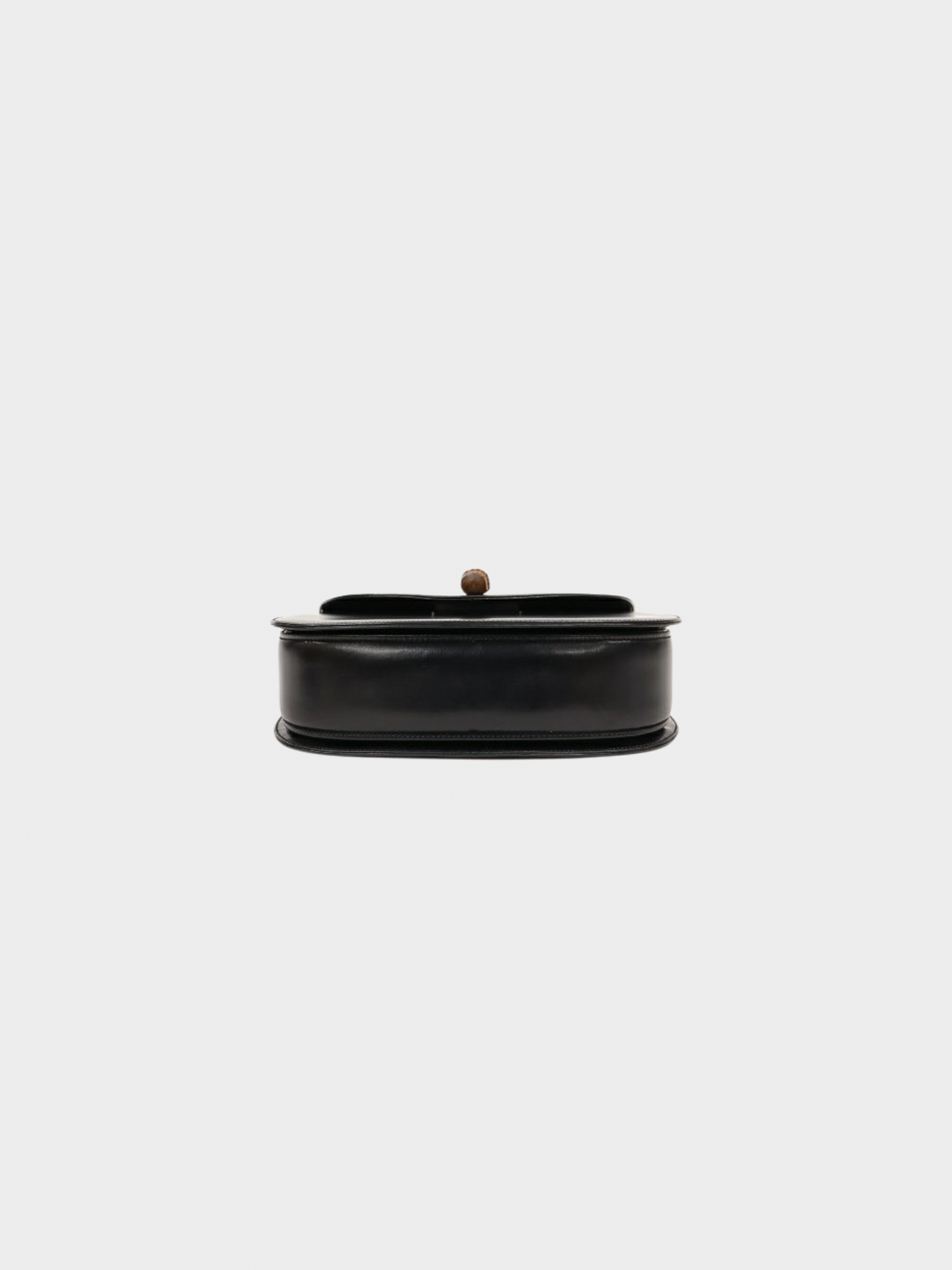 Gucci 1990s Black Bamboo Turn-Lock Two-Way Bag