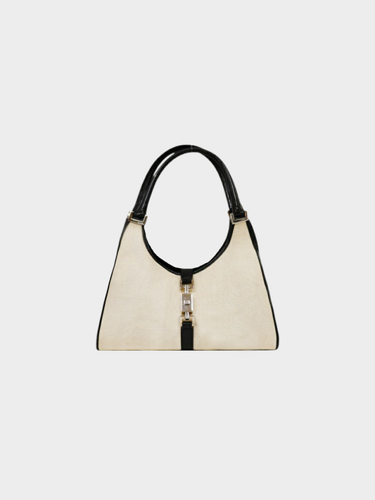 Gucci 2000s Beige Jackie Canvas Handbag