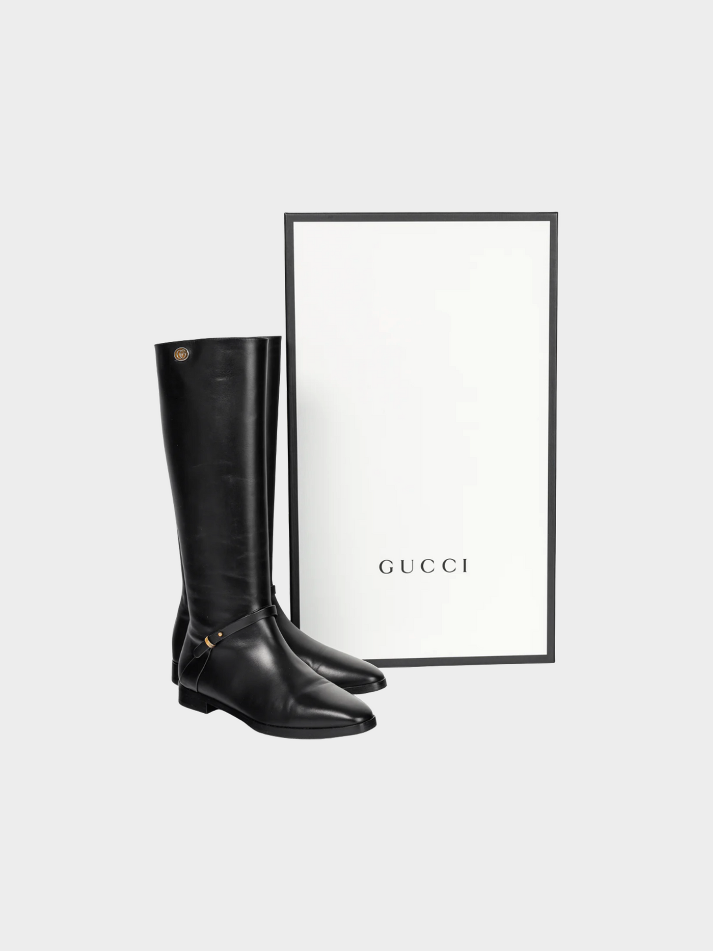 Gucci 2020s Rosie Black Elite Calf Leather Riding Boots