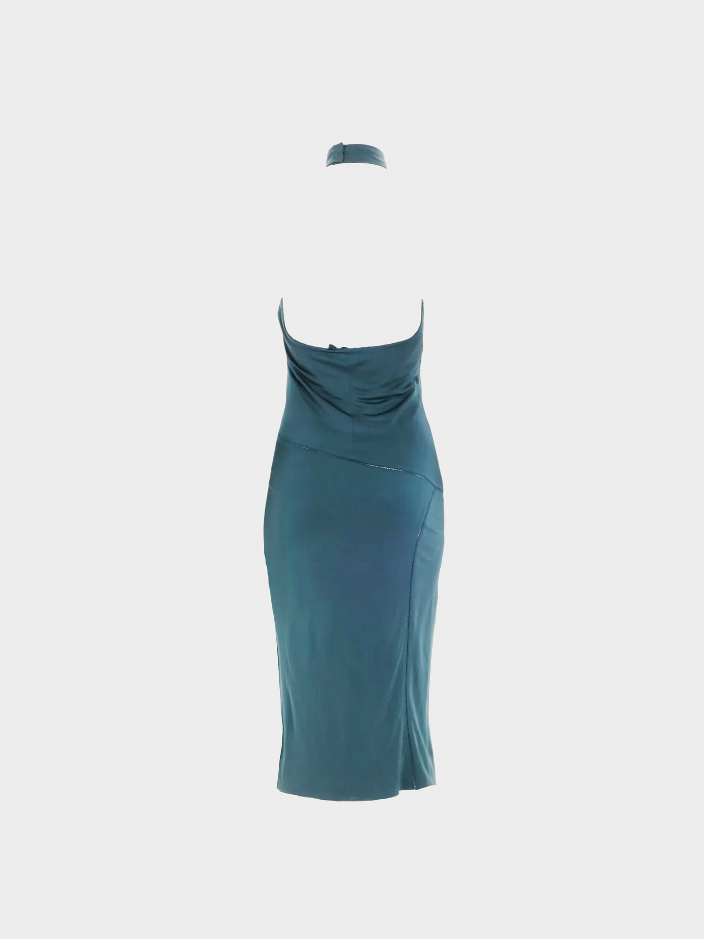 Gucci by Alessandra Facchinetti FW 2005 Green Lycra Halter Cocktail Dress
