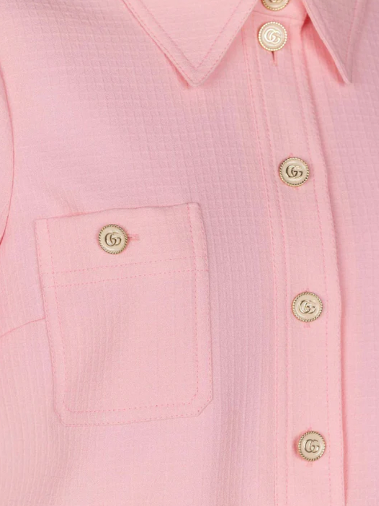 Gucci 2021 Pink Textured Chain Trim Mini Dress