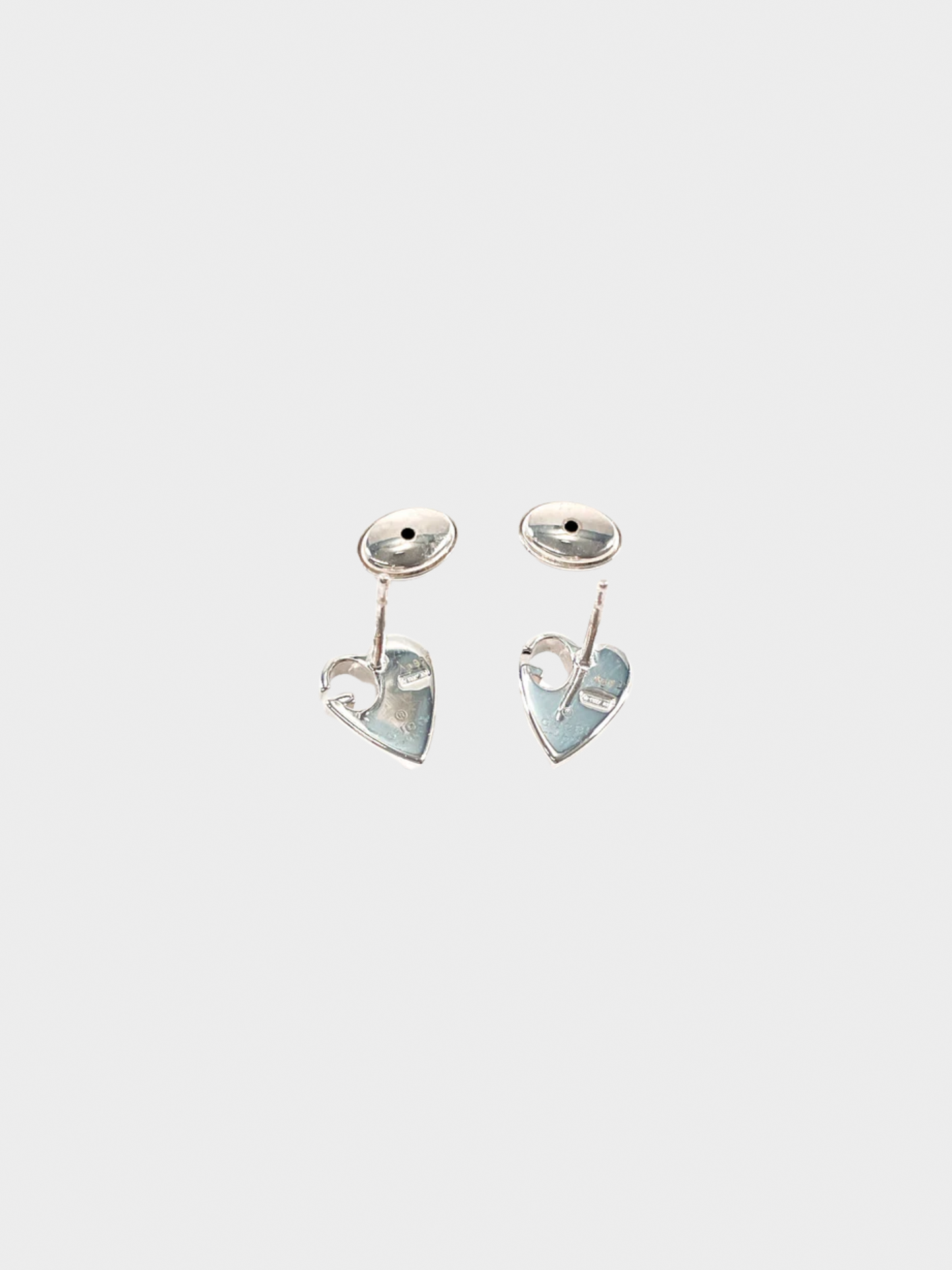 Gucci 2000s Silver Heart Stud Earrings