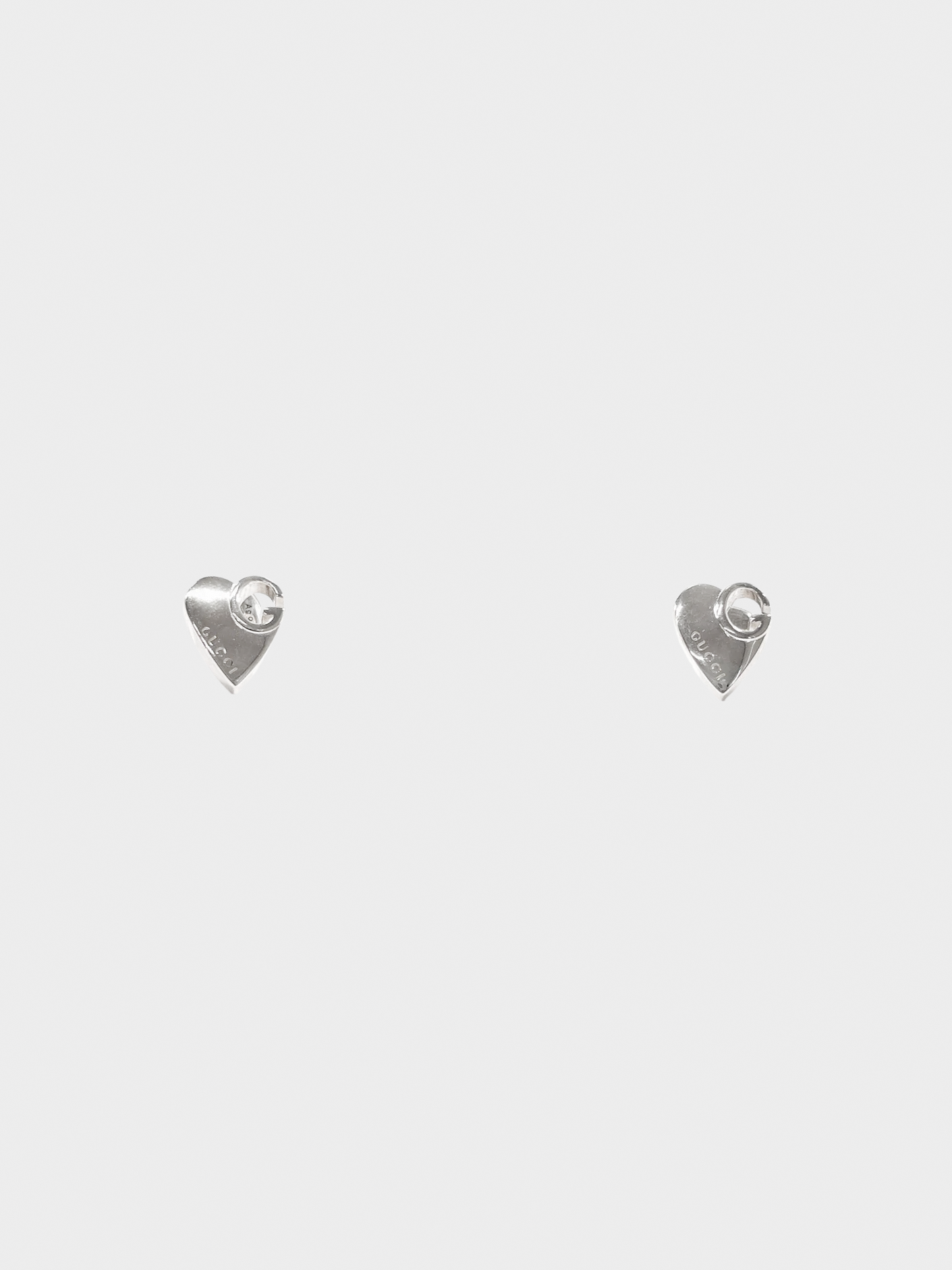 Gucci 2000s Silver Heart Stud Earrings
