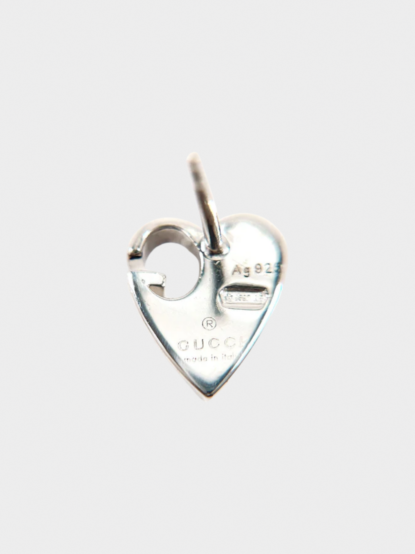 Gucci 2000s Silver Heart Stud Earrings