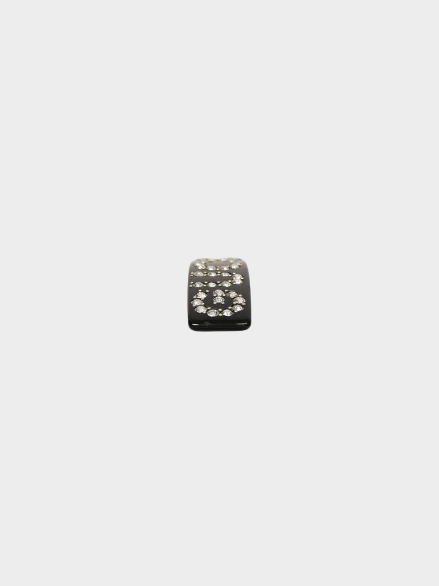 Gucci 2010s Black Logo Rhinestone Barrette