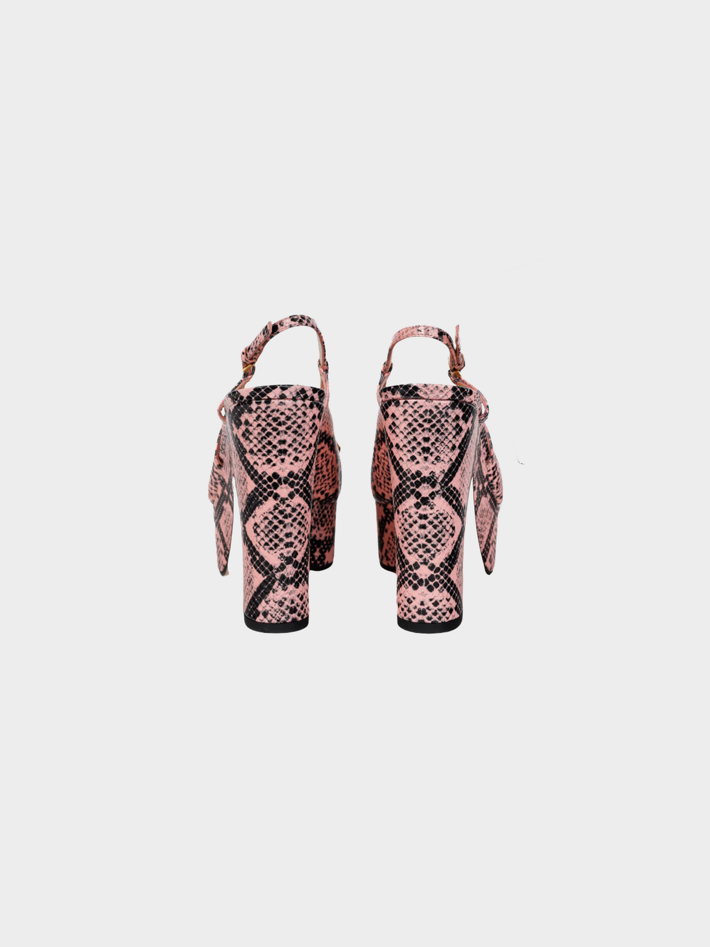 Gucci 2023 Rose Python Calf Print Horsebit Platform Sandals