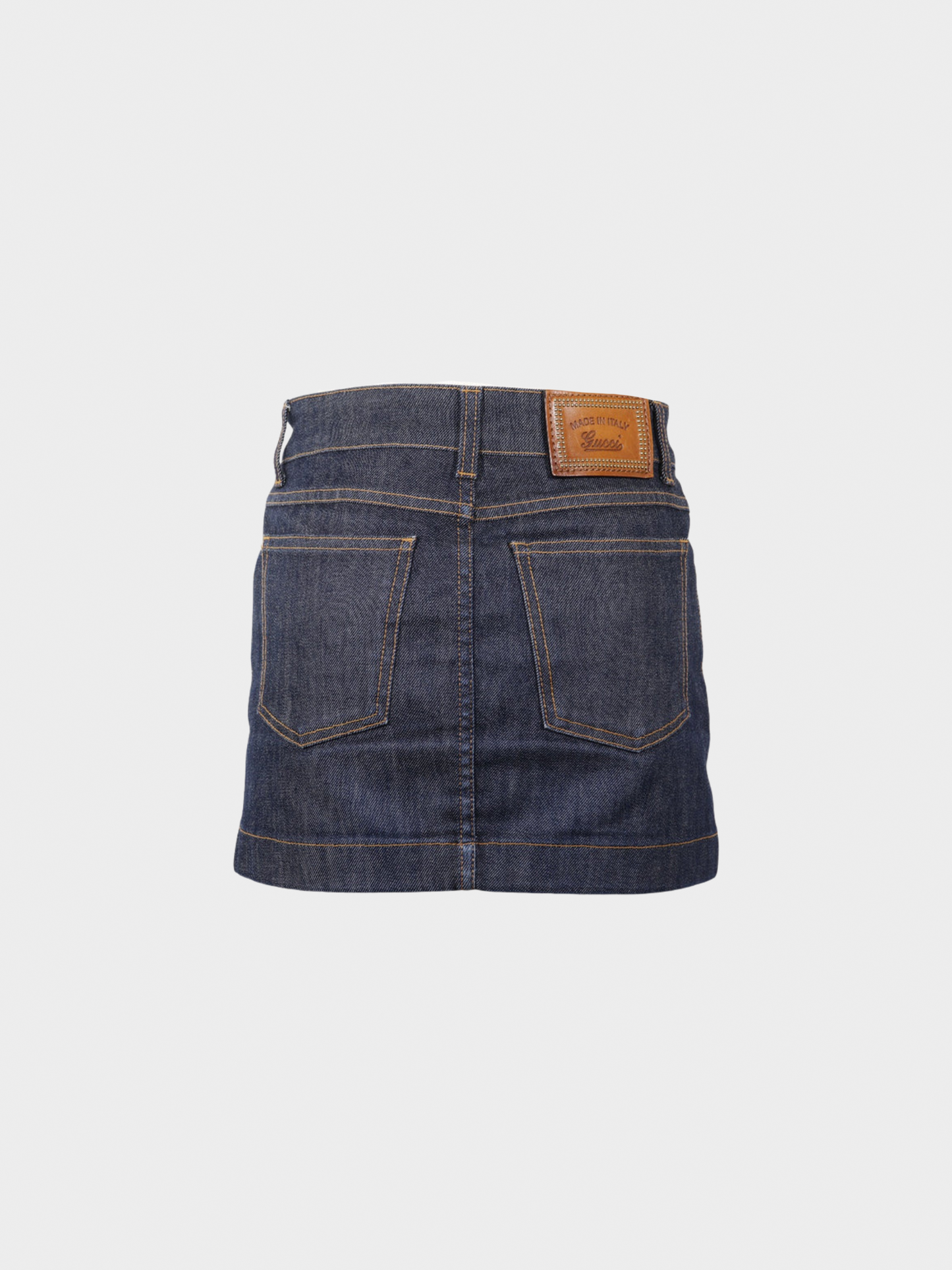 Gucci 2010s Dark Denim Cotton Mini Skirt