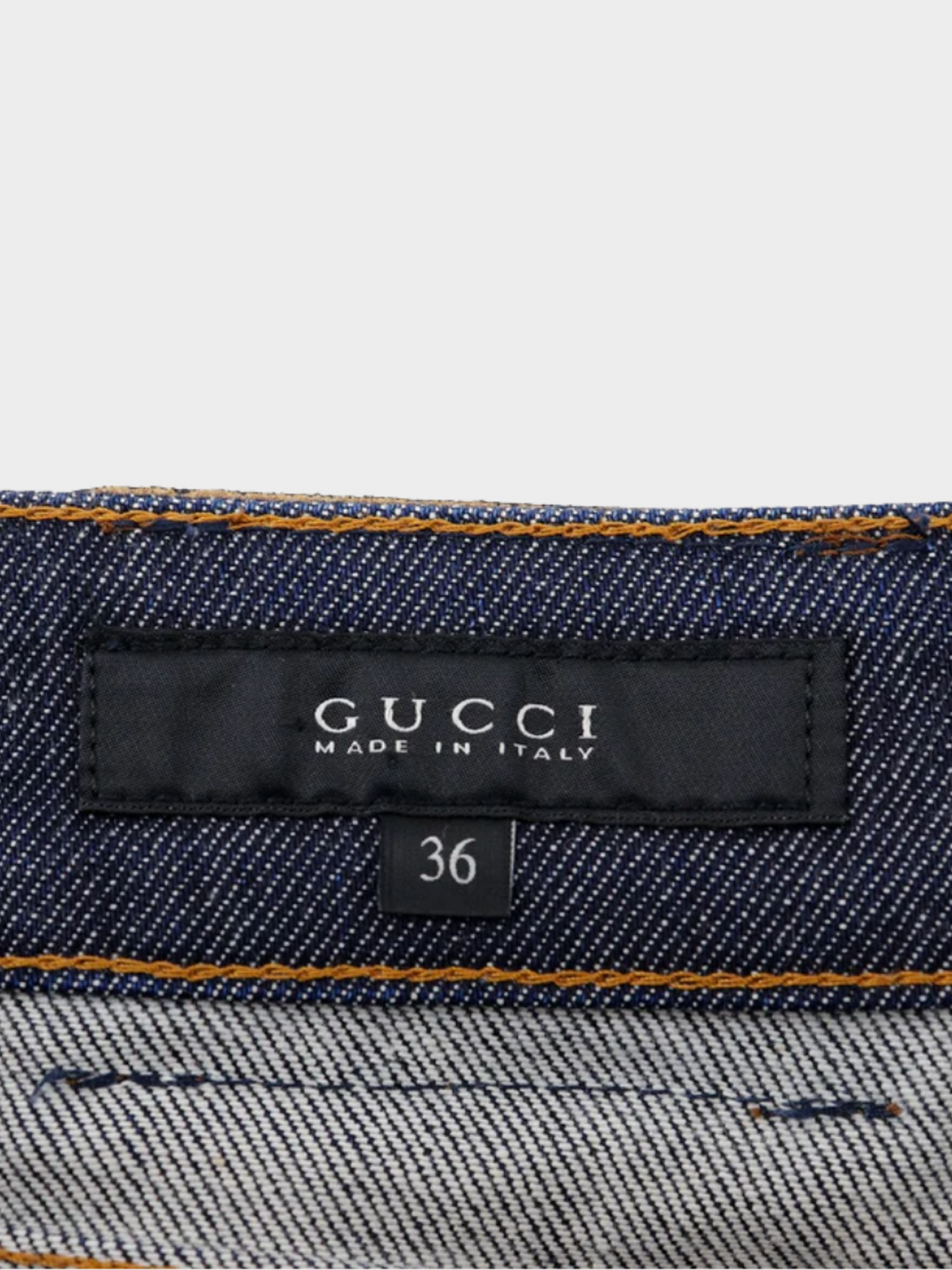 Gucci 2010s Dark Denim Cotton Mini Skirt
