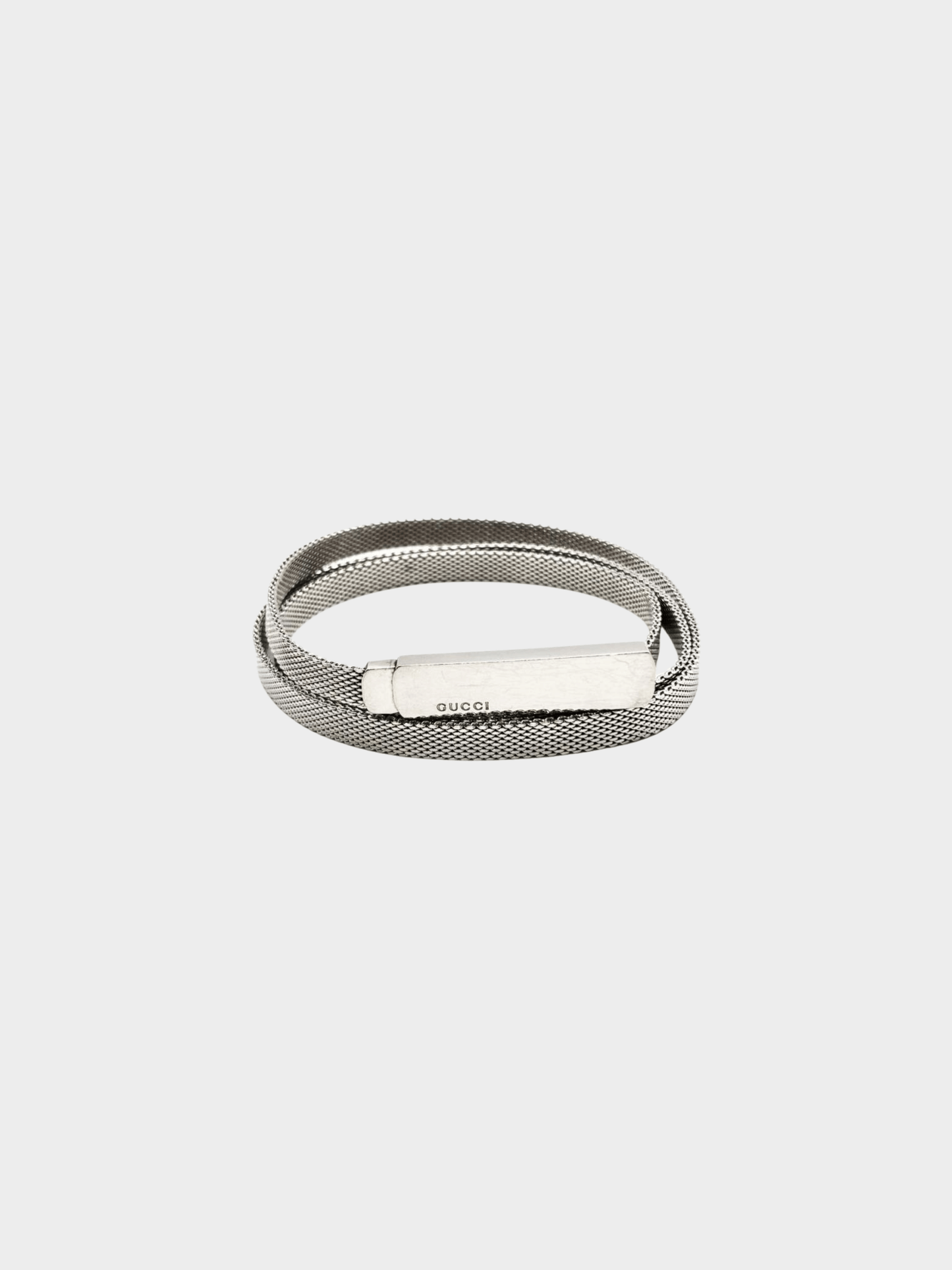 Gucci 2000s Silver Metal Plaque Belt