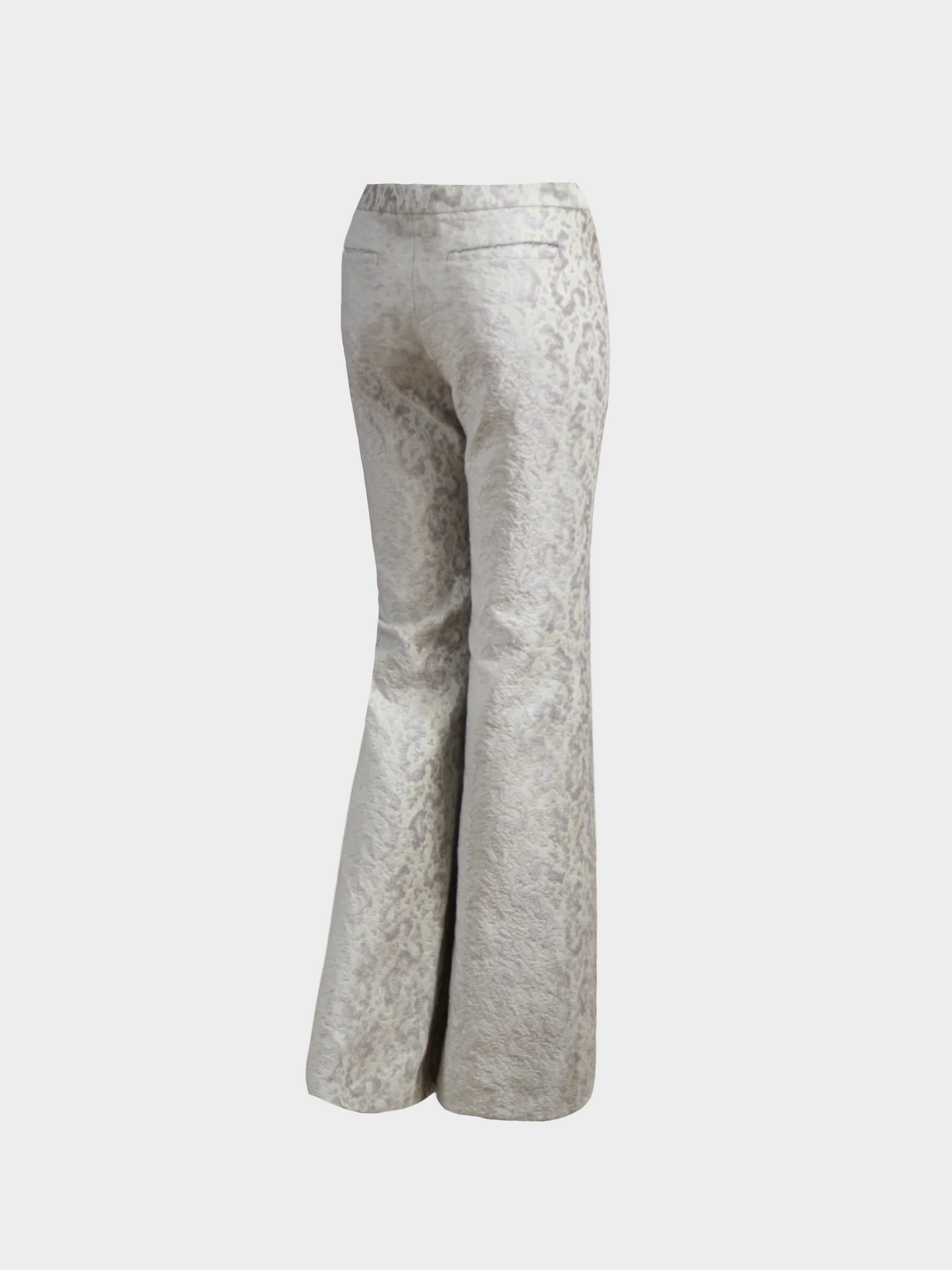 Gucci SS 2000 Ivory White Jacquard Print Flare Leg Pants