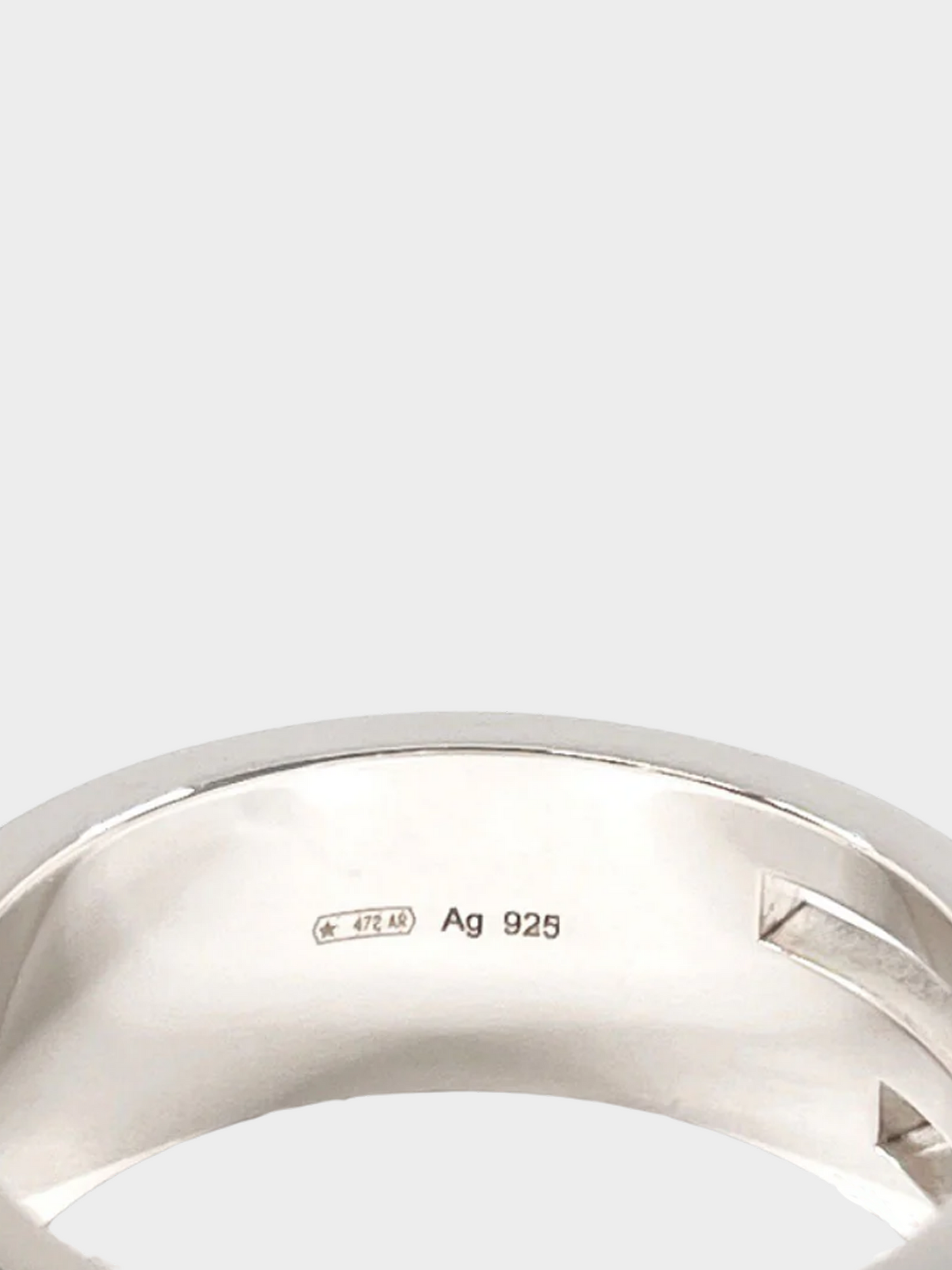 Gucci 2000s Men's Silver Logo Cutout Ring