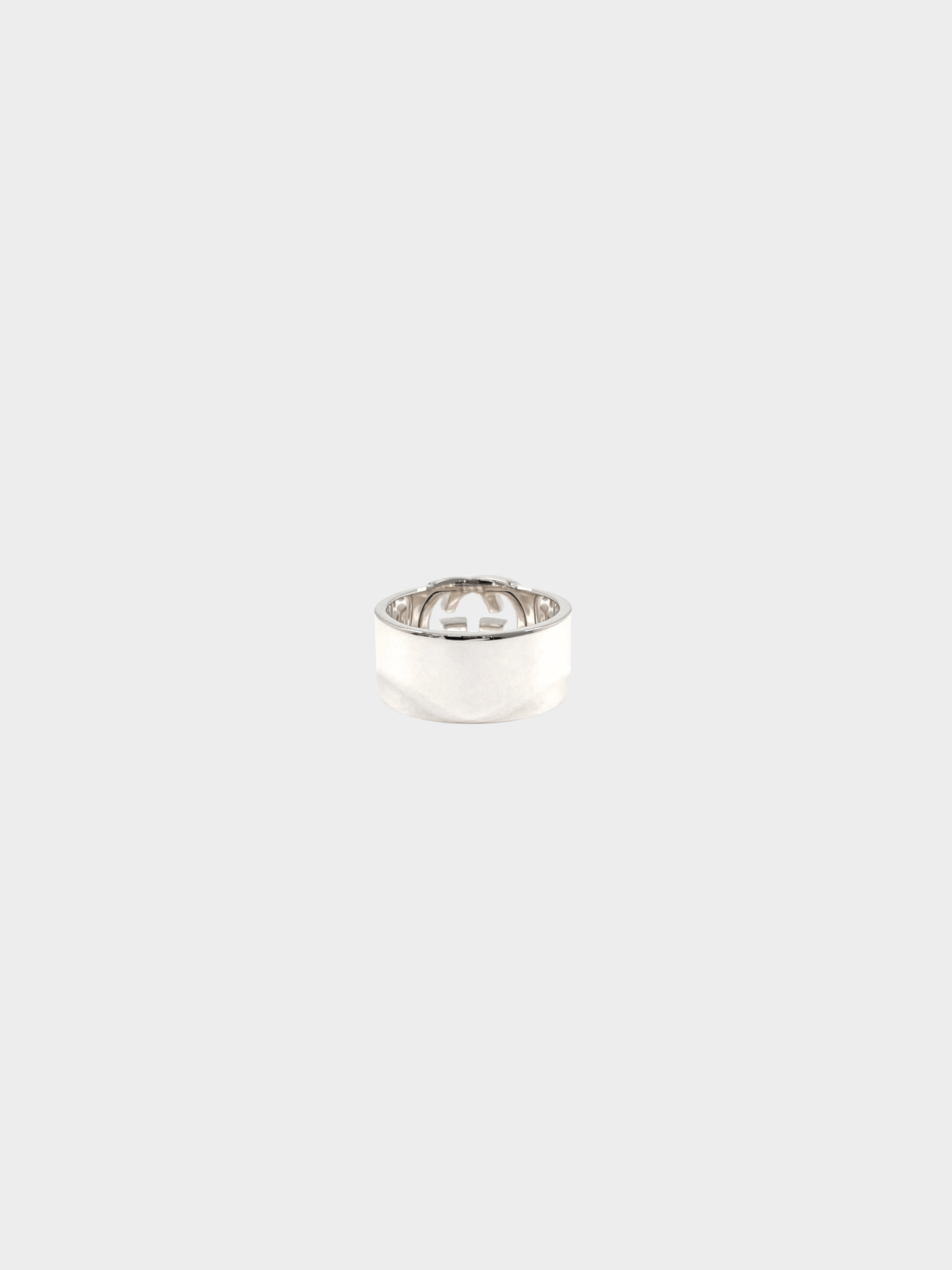 Gucci 2000s Silver Ring G Logo Wide Ring