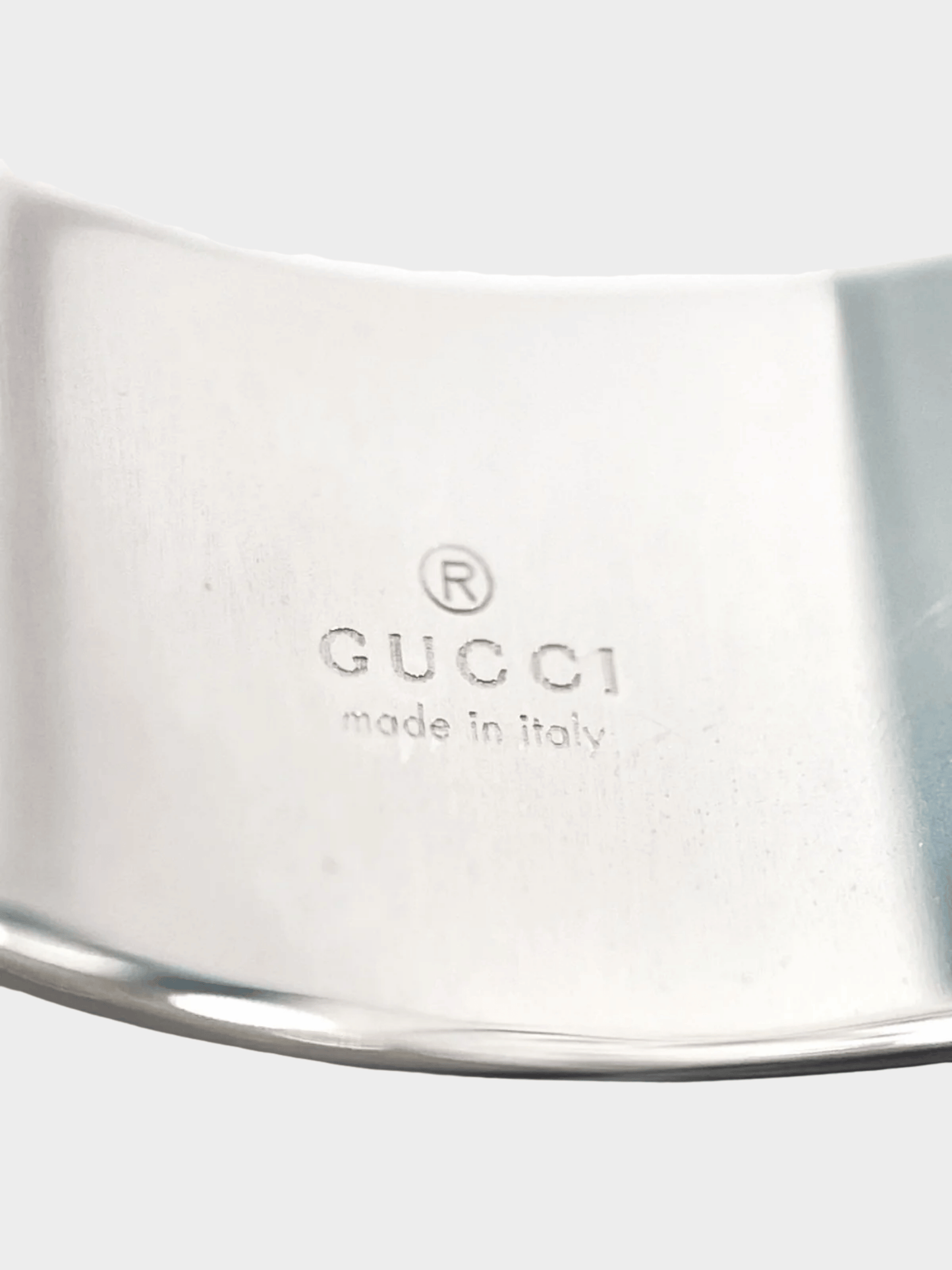 Gucci 2000s Silver Ring G Logo Wide Ring