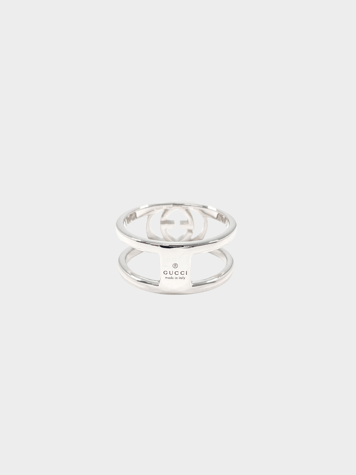 Gucci 2000s Sterling Silver G Logo Ring